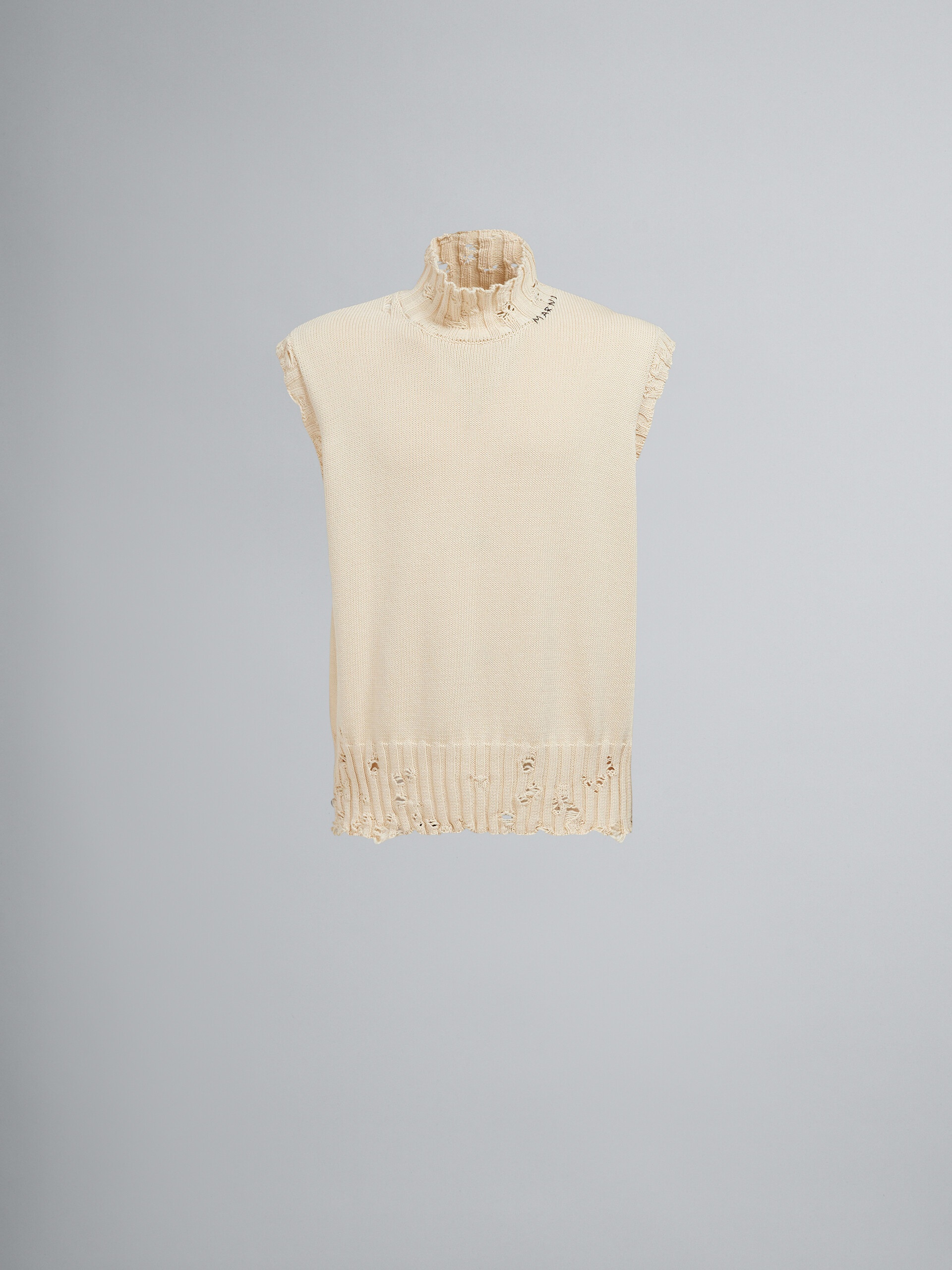 WHITE COTTON VEST - 1