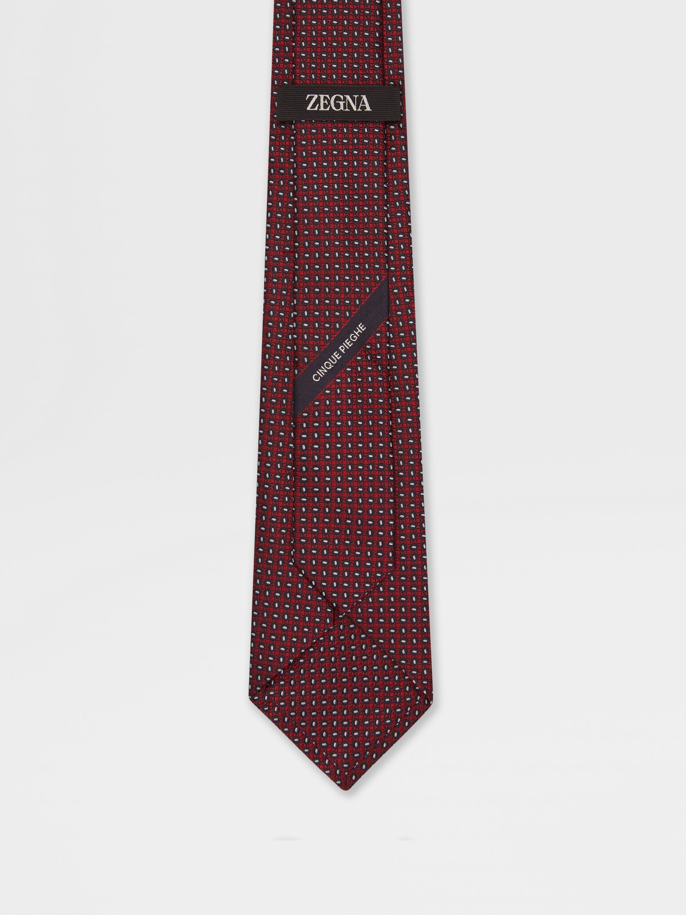 RED CINQUE PIEGHE SILK TIE - 3