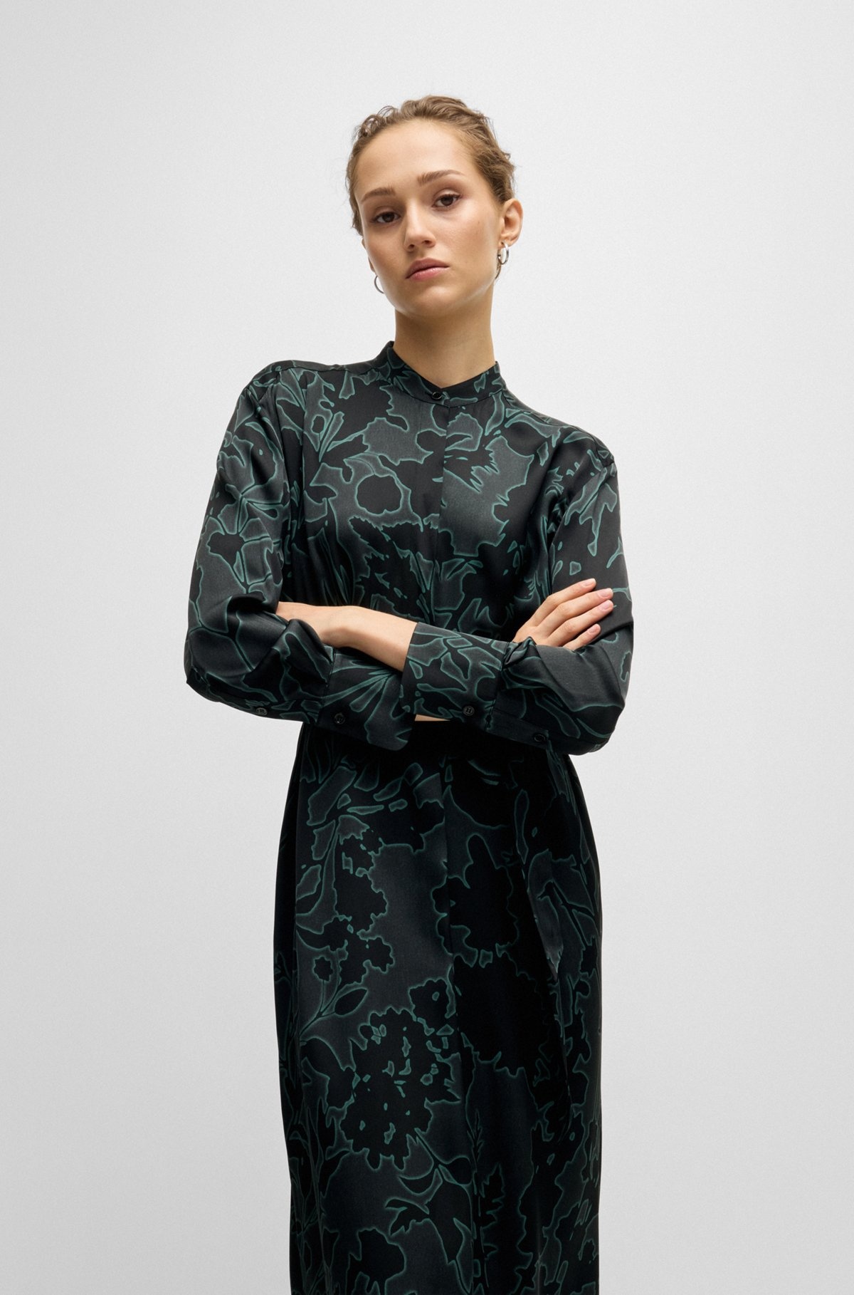 FLORAL-PRINT DRESS WITH REMOVABLE BELT IN SILK BLEND - 6