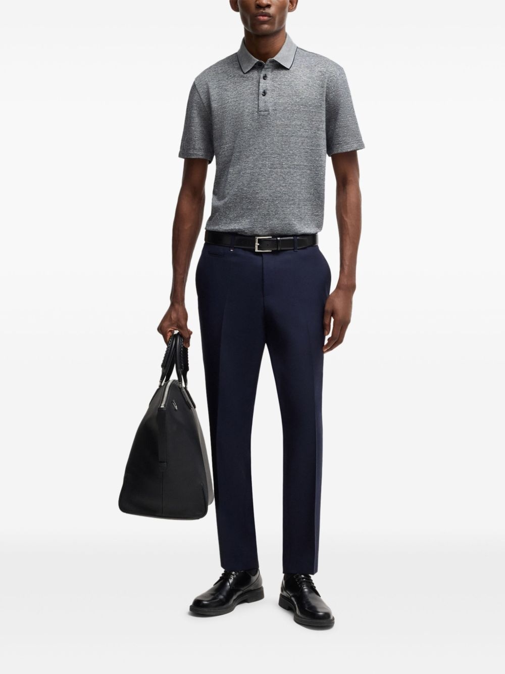 linen-blend polo shirt - 2