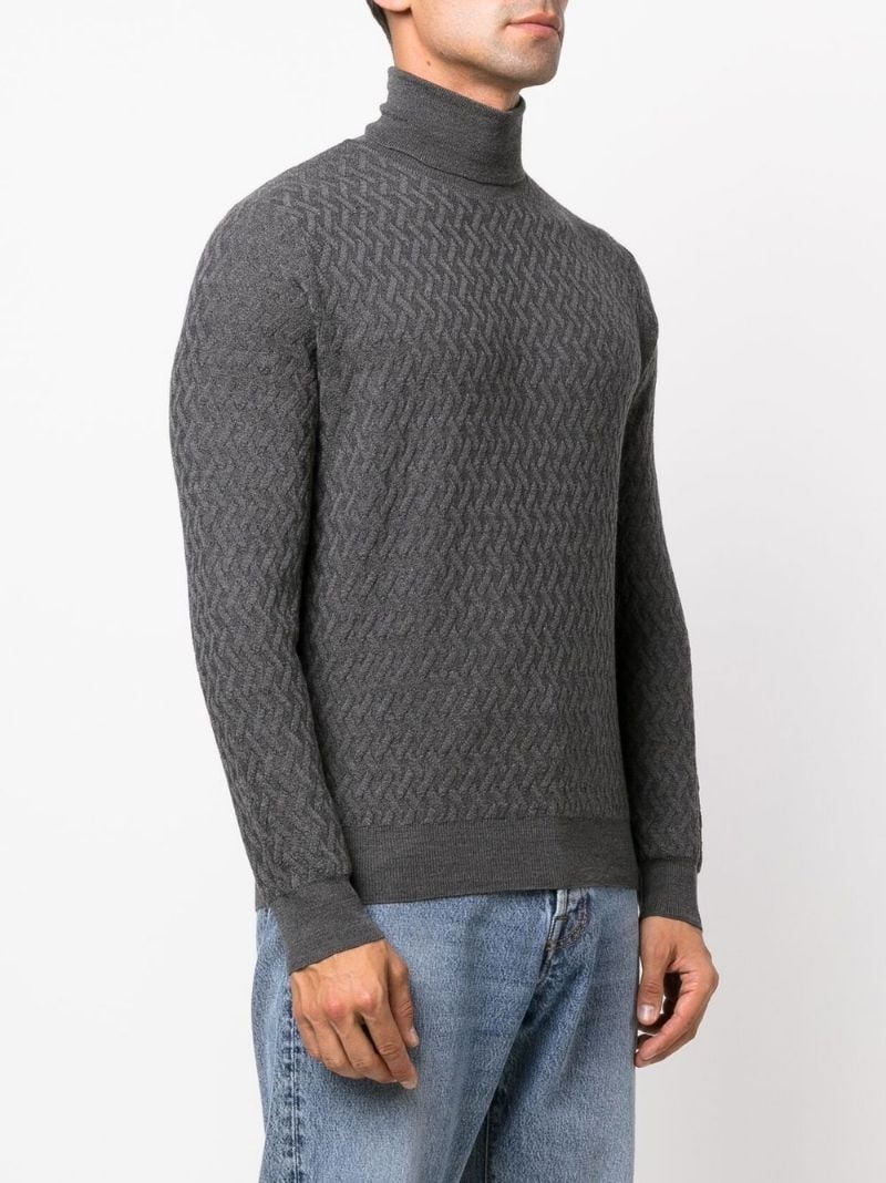 roll-neck knit jumper - 3