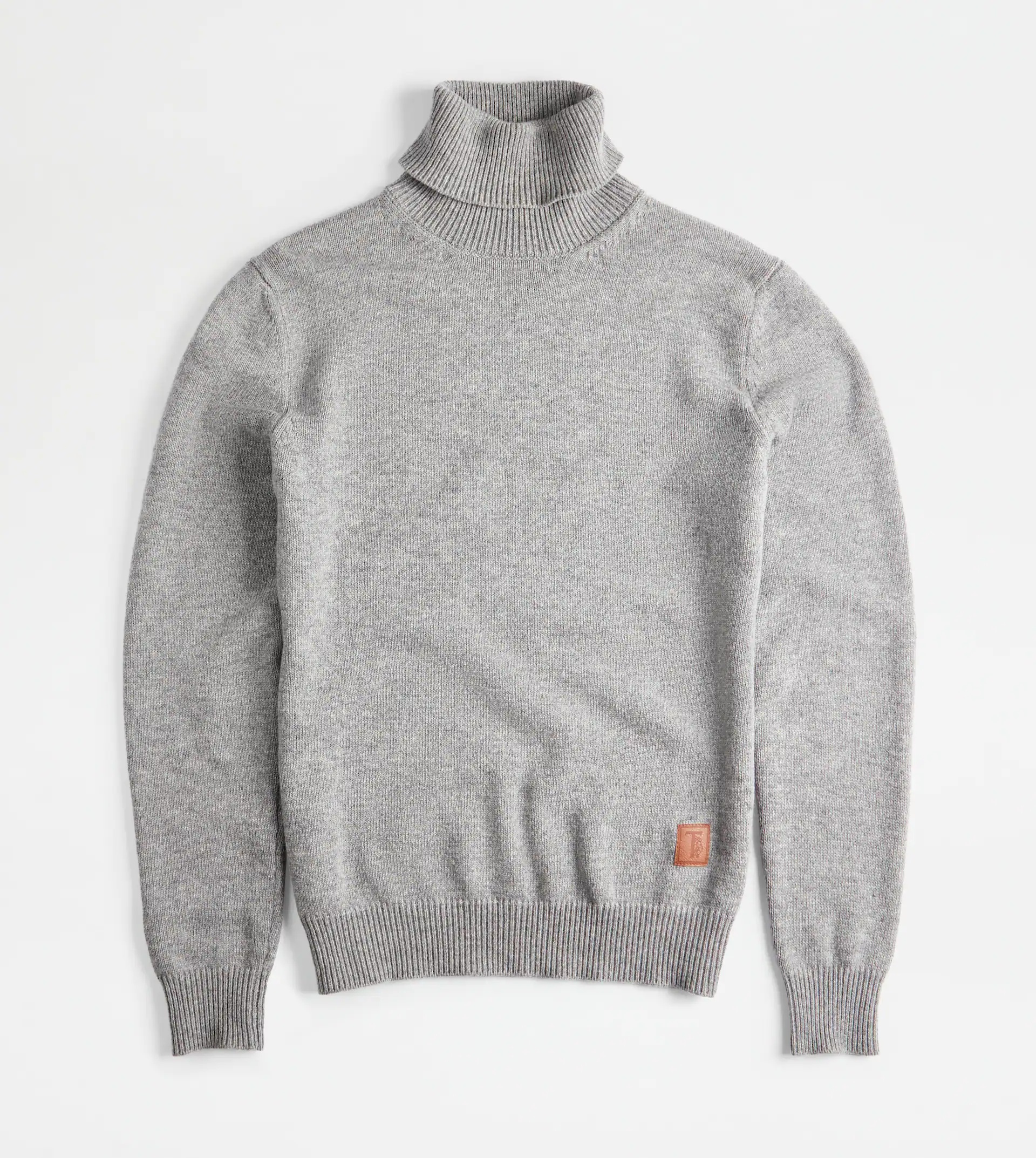 TOD'S CASHMERE BLEND TURTLENECK - GREY - 1