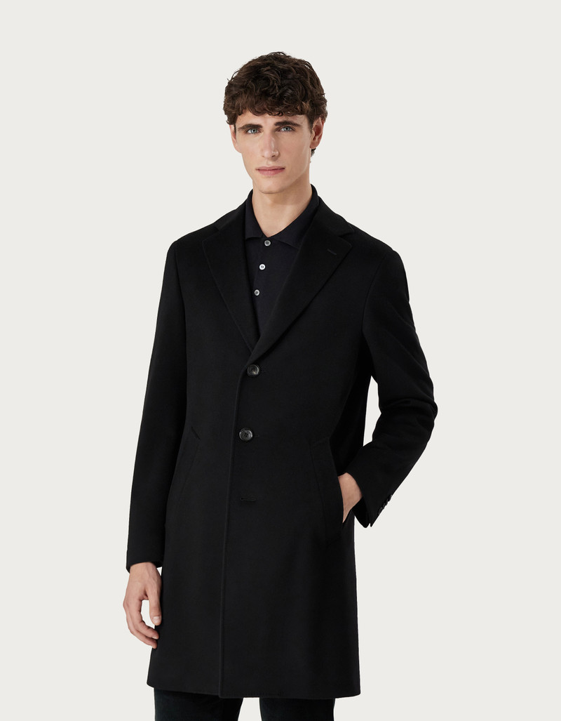 Canali BLACK COAT IN WOOL AND CASHMERE outlook