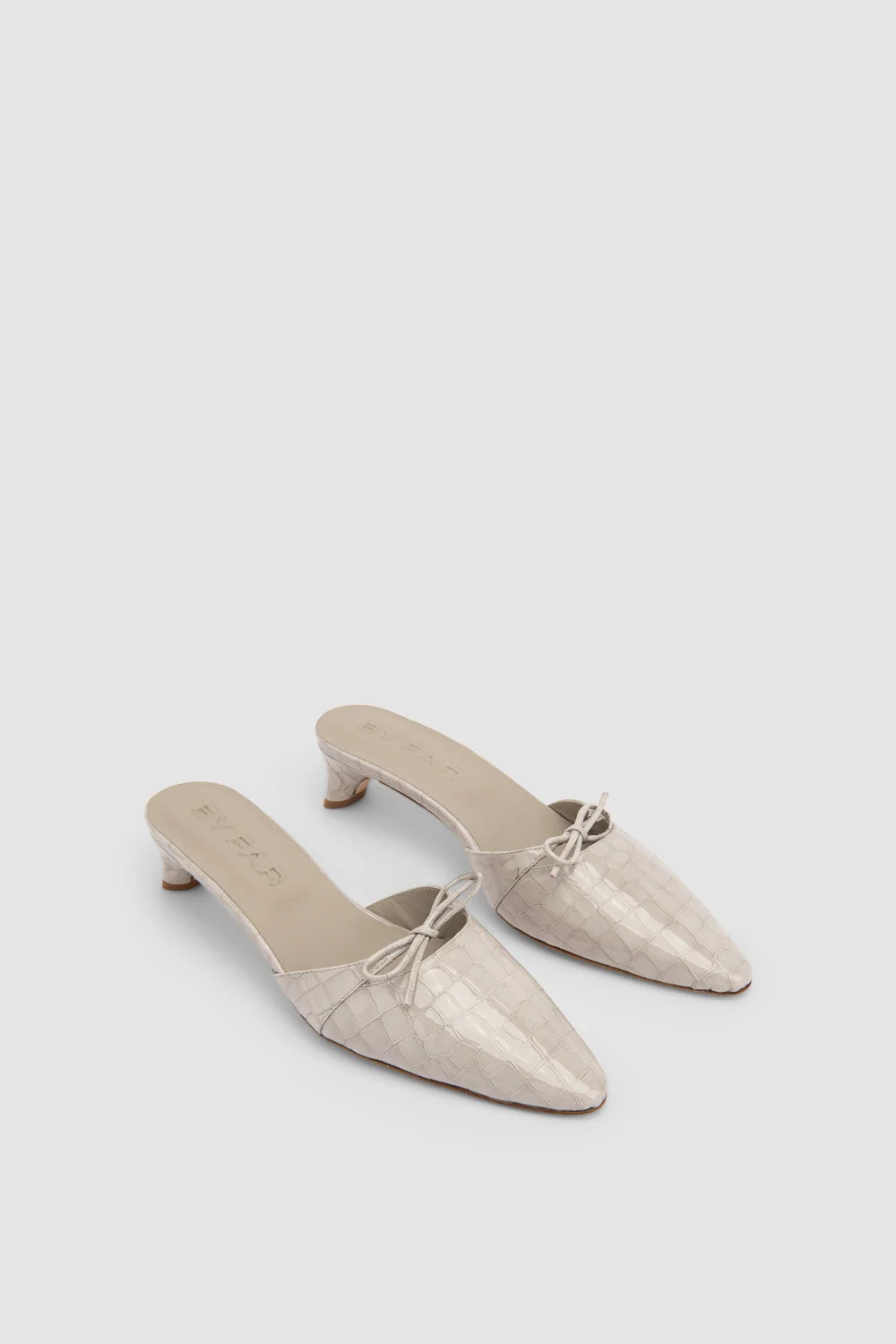 Babybow Croco Embossed Mule - 1