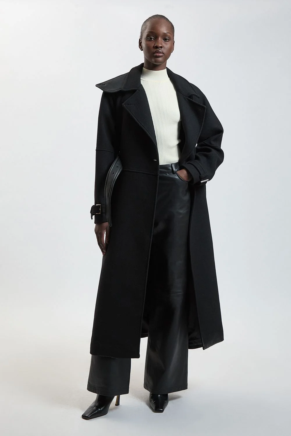 Wool Tailored Trench Coat - 1