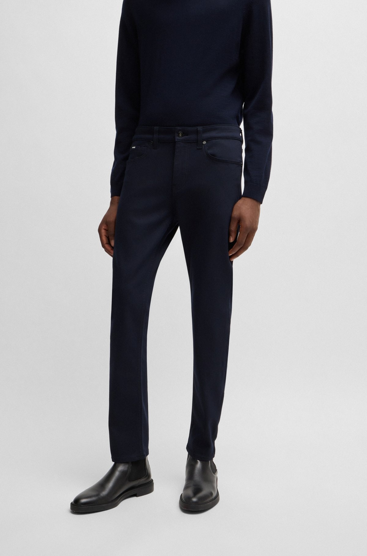SLIM-FIT JEANS IN DARK-BLUE PERFORMANCE-STRETCH DENIM - 2