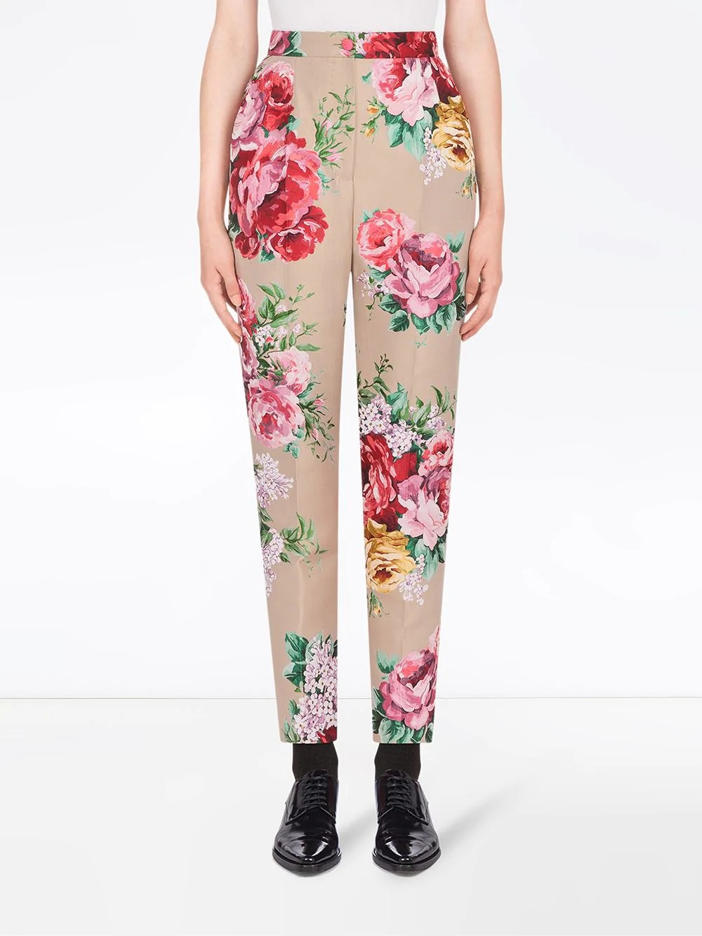 floral-print trousers - 3