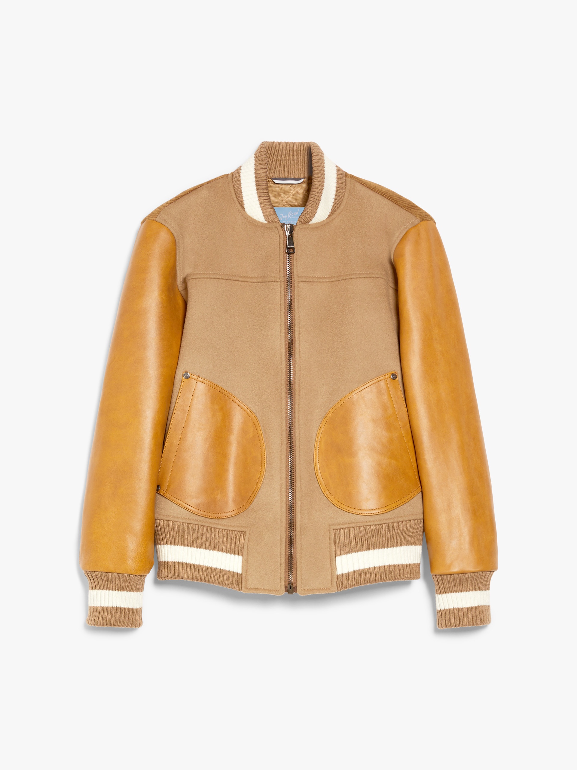NERONE Wool, velvet and leather bomber jacket - 1