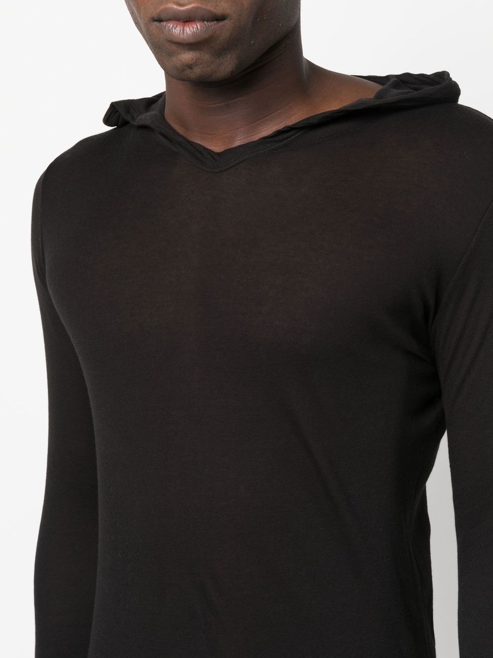 hooded ribbed long-sleeve T-shirt - 5