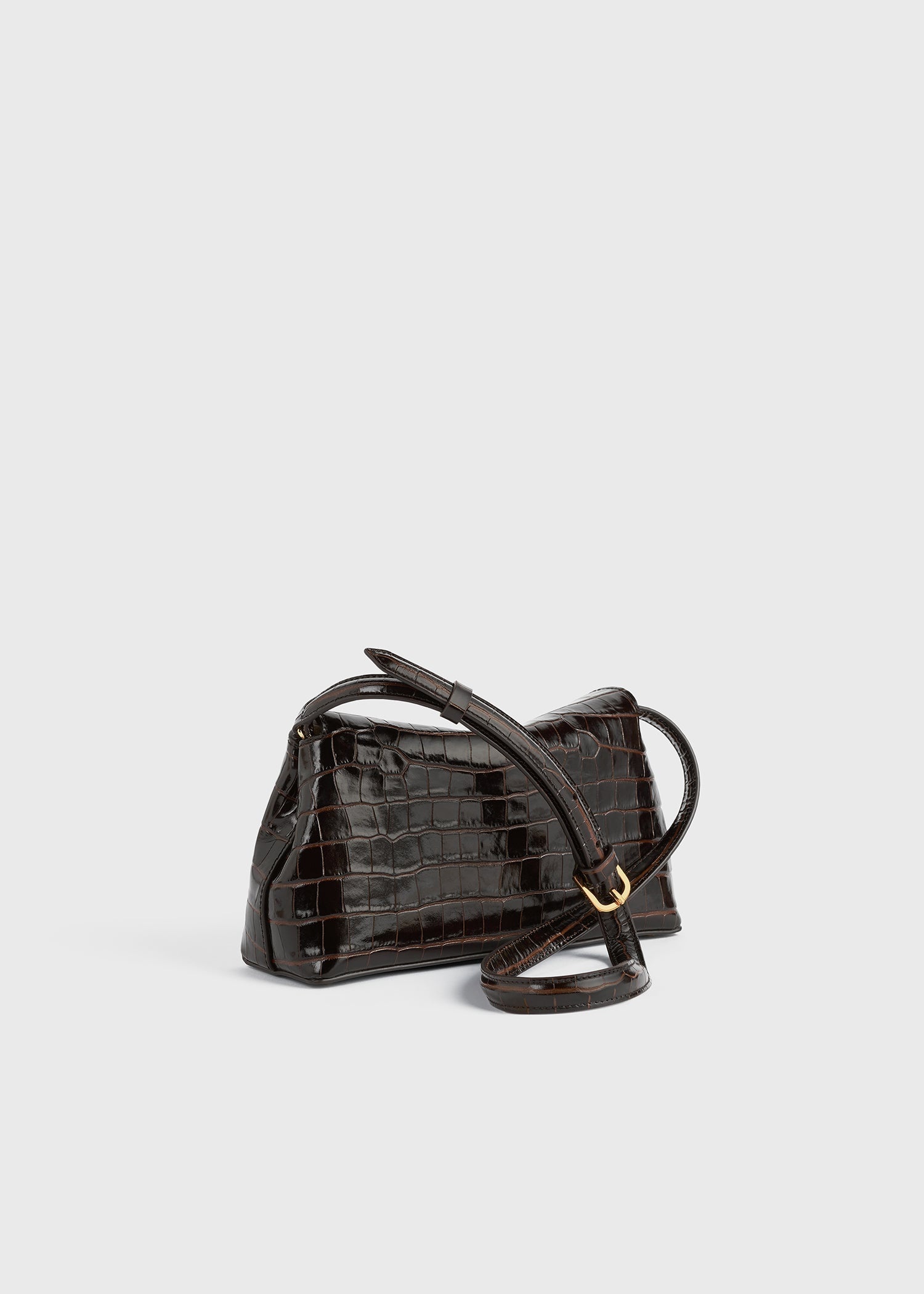 T-Lock clutch dark brown croco - 8