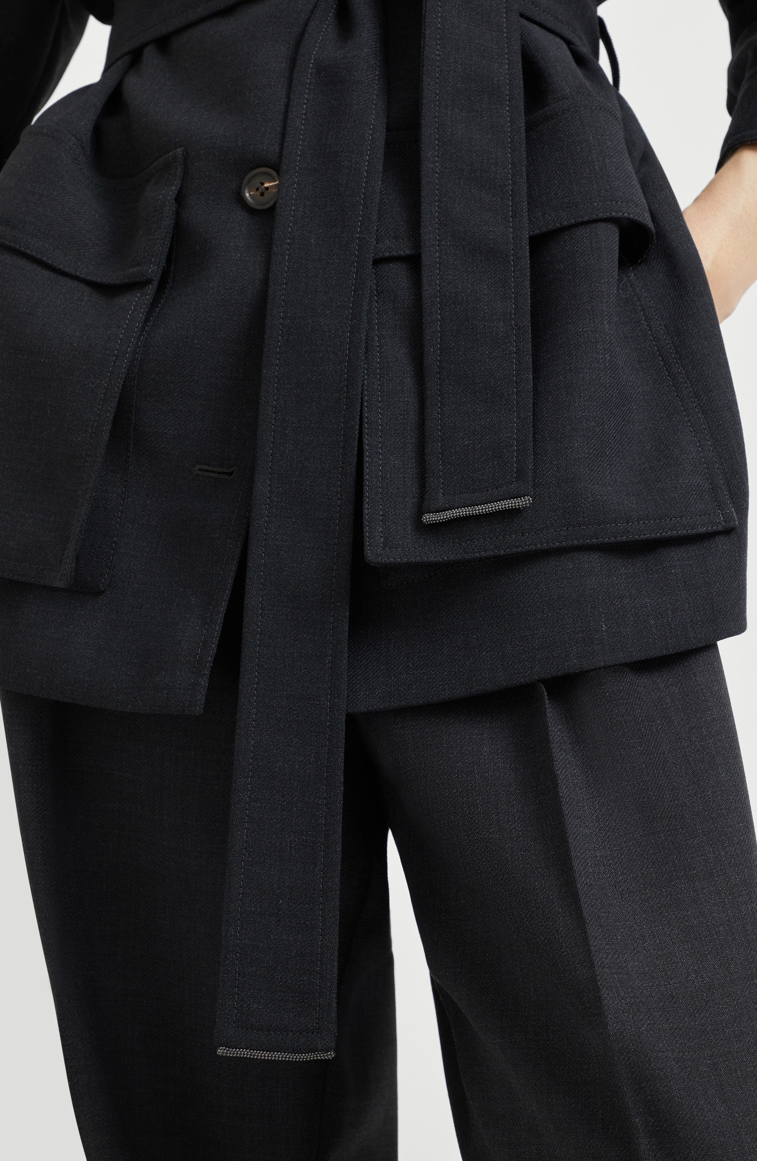 Brunello Cucinelli Fluid twill blazer in Lignite Grey at Nordstrom - 4