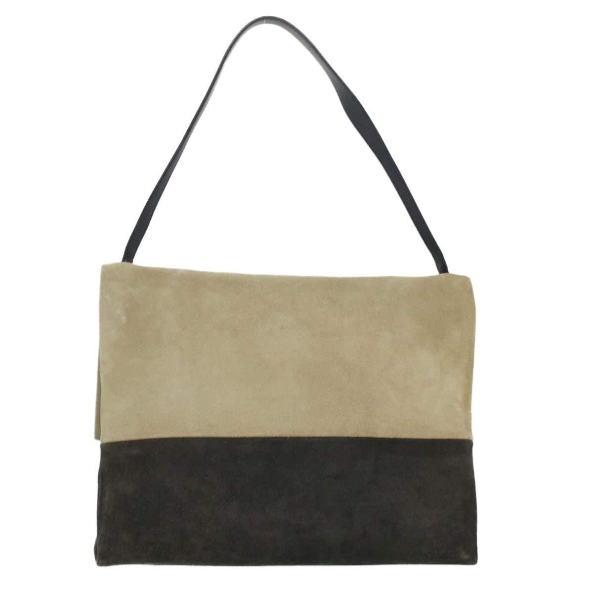 CELINE Shoulder Bag Suede Beige Blue Black - 3