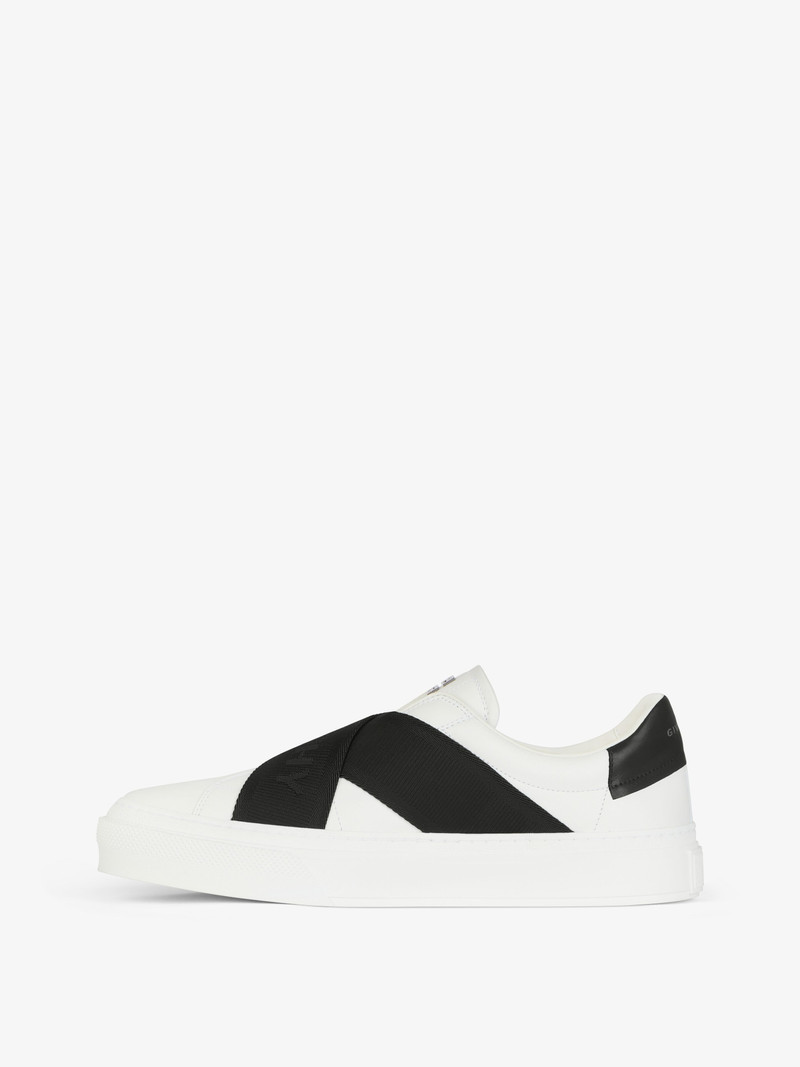 Givenchy CITY SPORT SNEAKERS IN LEATHER WITH DOUBLE WEBBING STRAP outlook