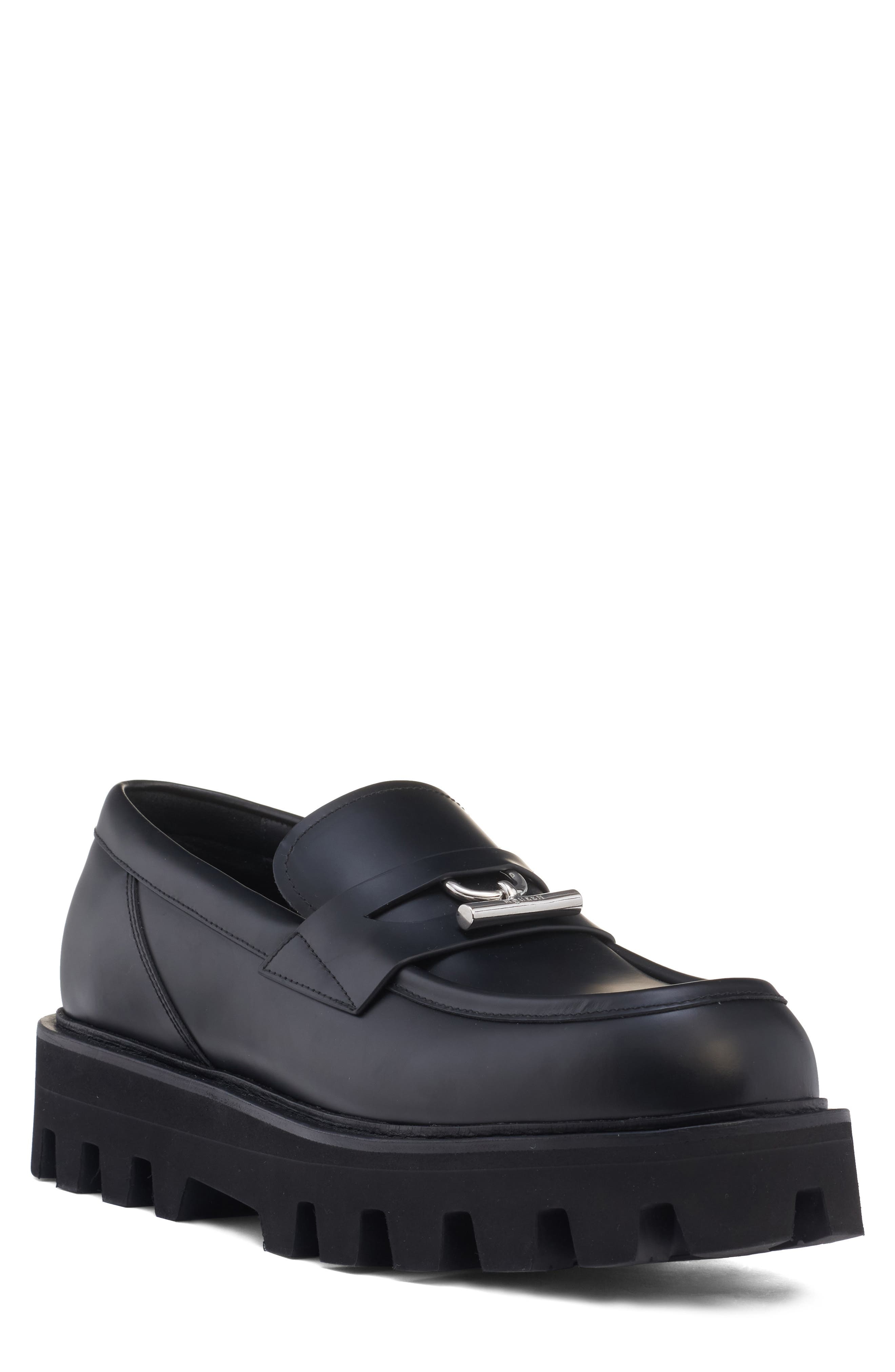 McQueen T-Bar Parachute Loafer in Black/Silver at Nordstrom - 1