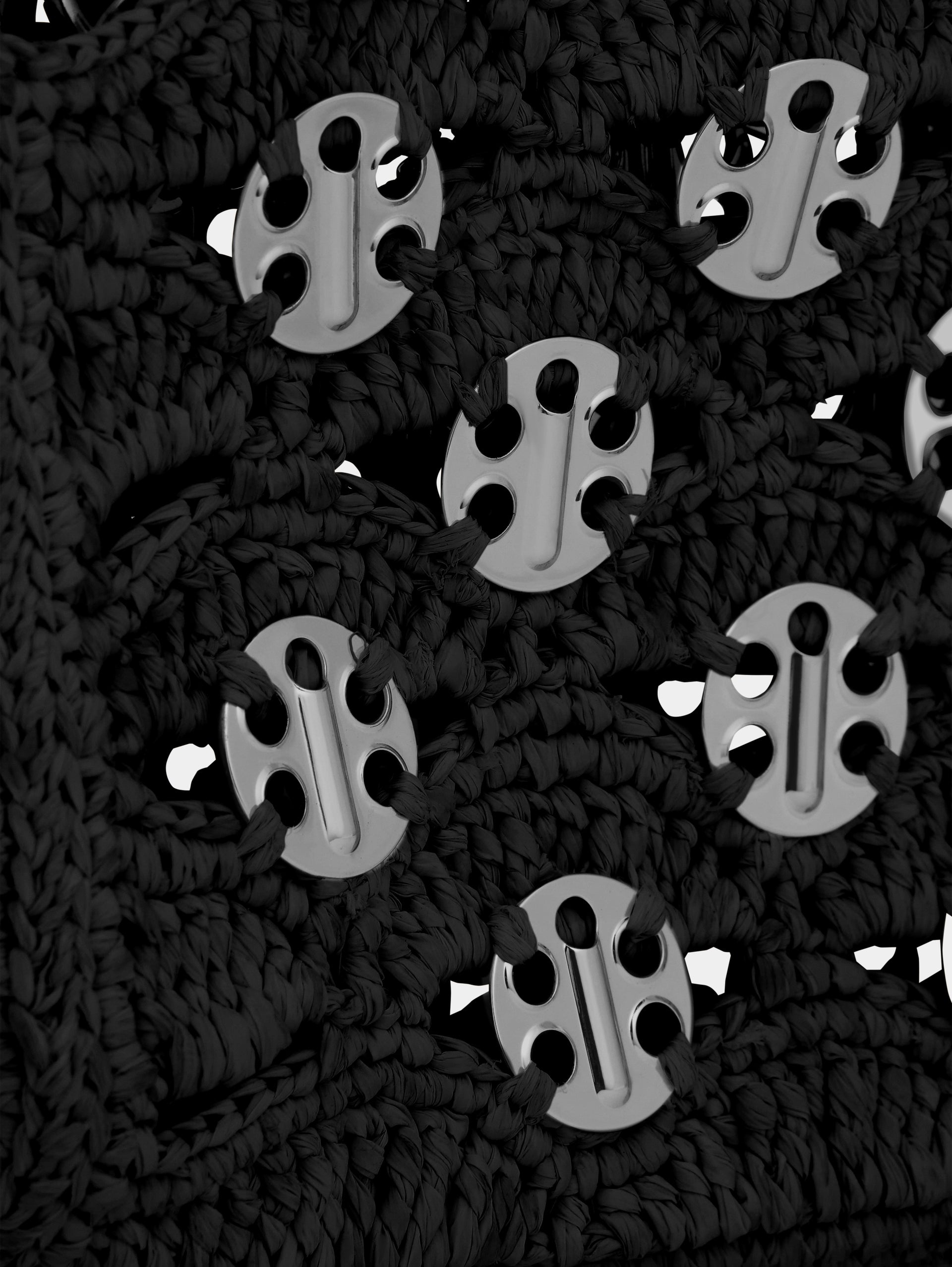 1969 BLACK NANO BAG IN RAFFIA - 6