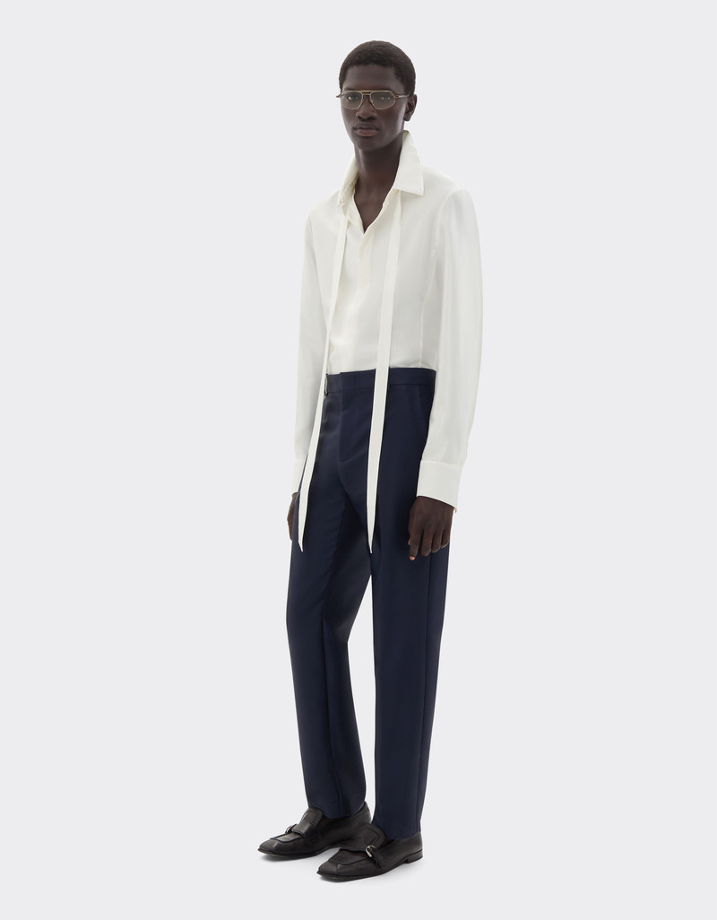 Satin shirt with micro-stripe pattern 3