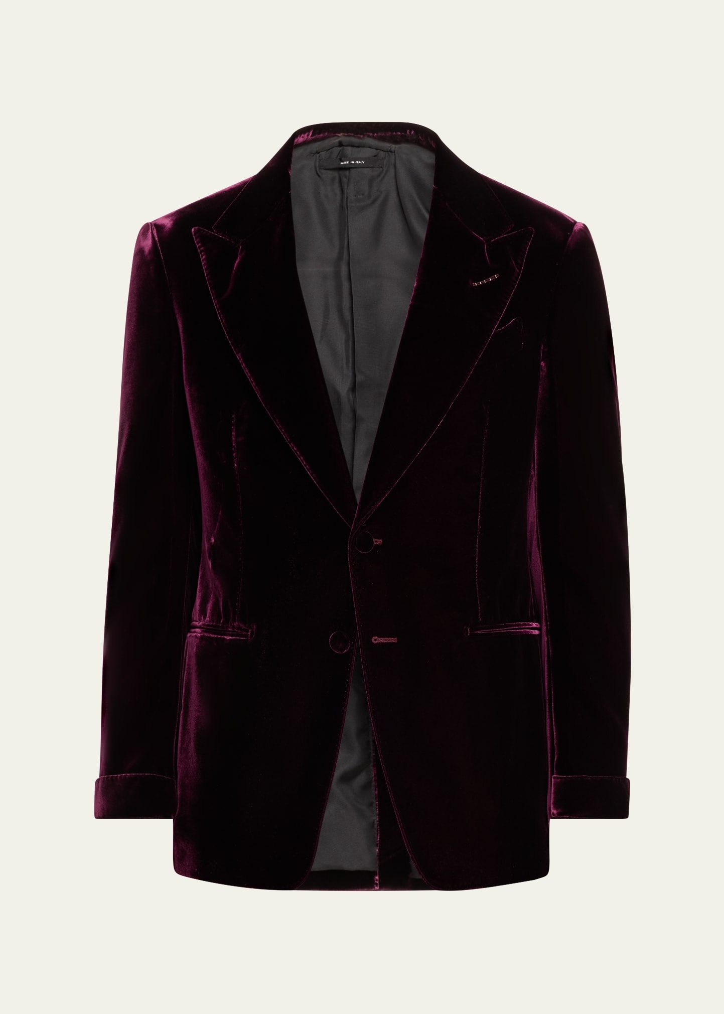 Men's Wool-Silk Velvet Cocktail Jacket - 1