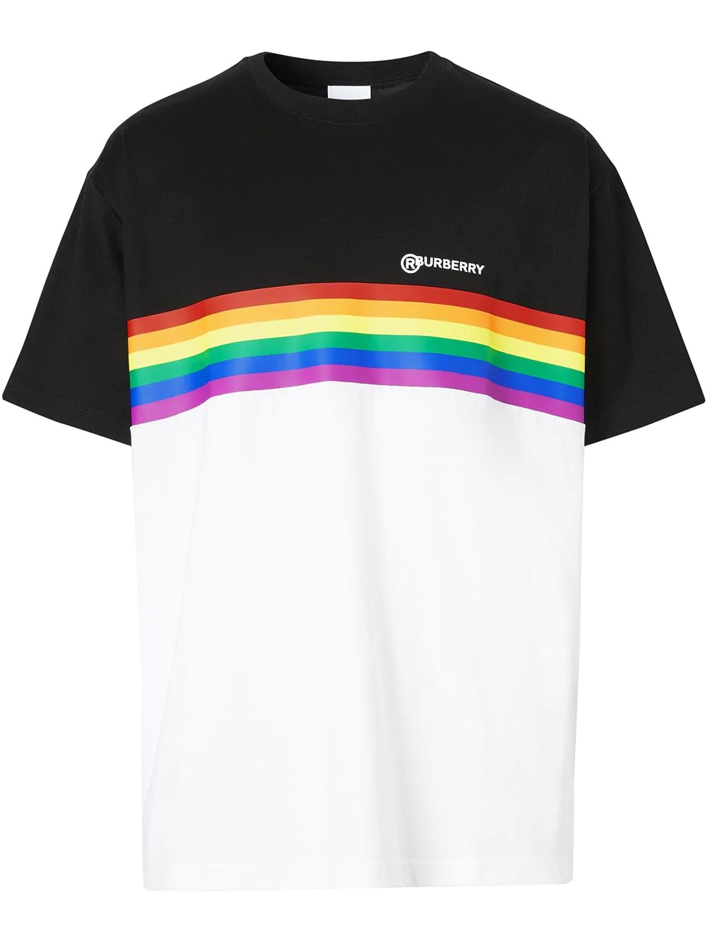 rainbow stripe print T-shirt - 1