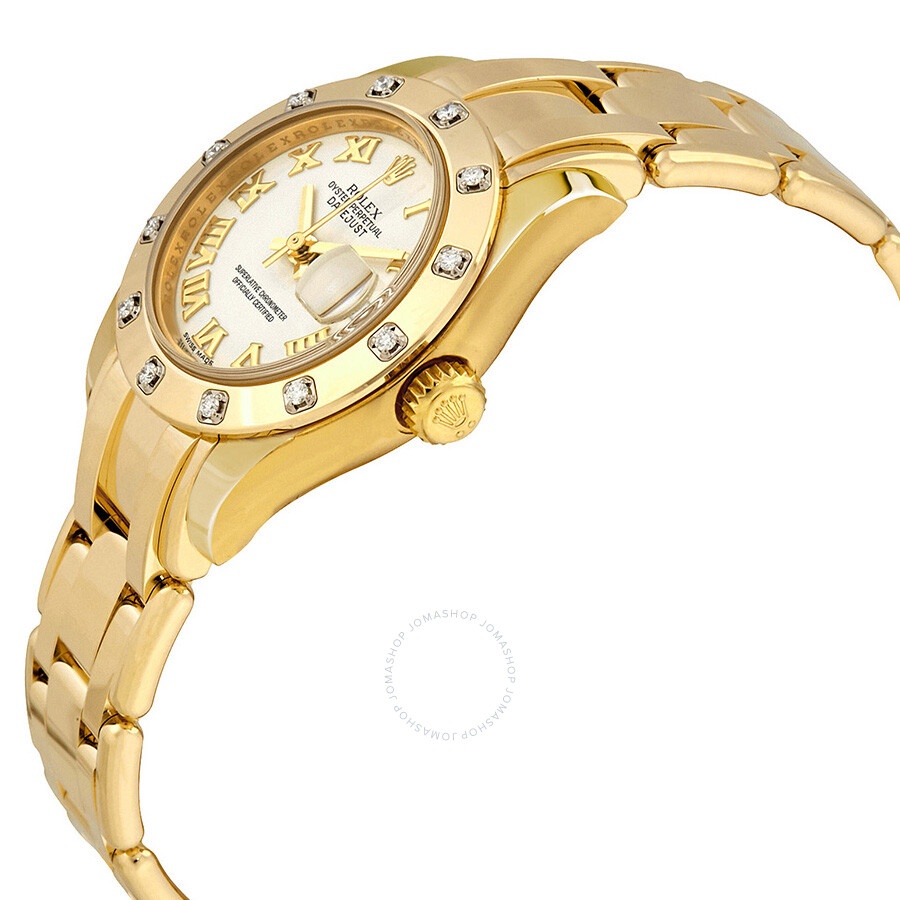 Rolex Lady-Datejust Pearlmaster White Dial 18K Yellow Gold Automatic Ladies Watch 80318WRPM - 2