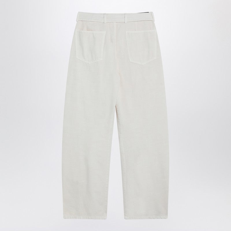 Lemaire Cream Trousers With Belt Women - 2