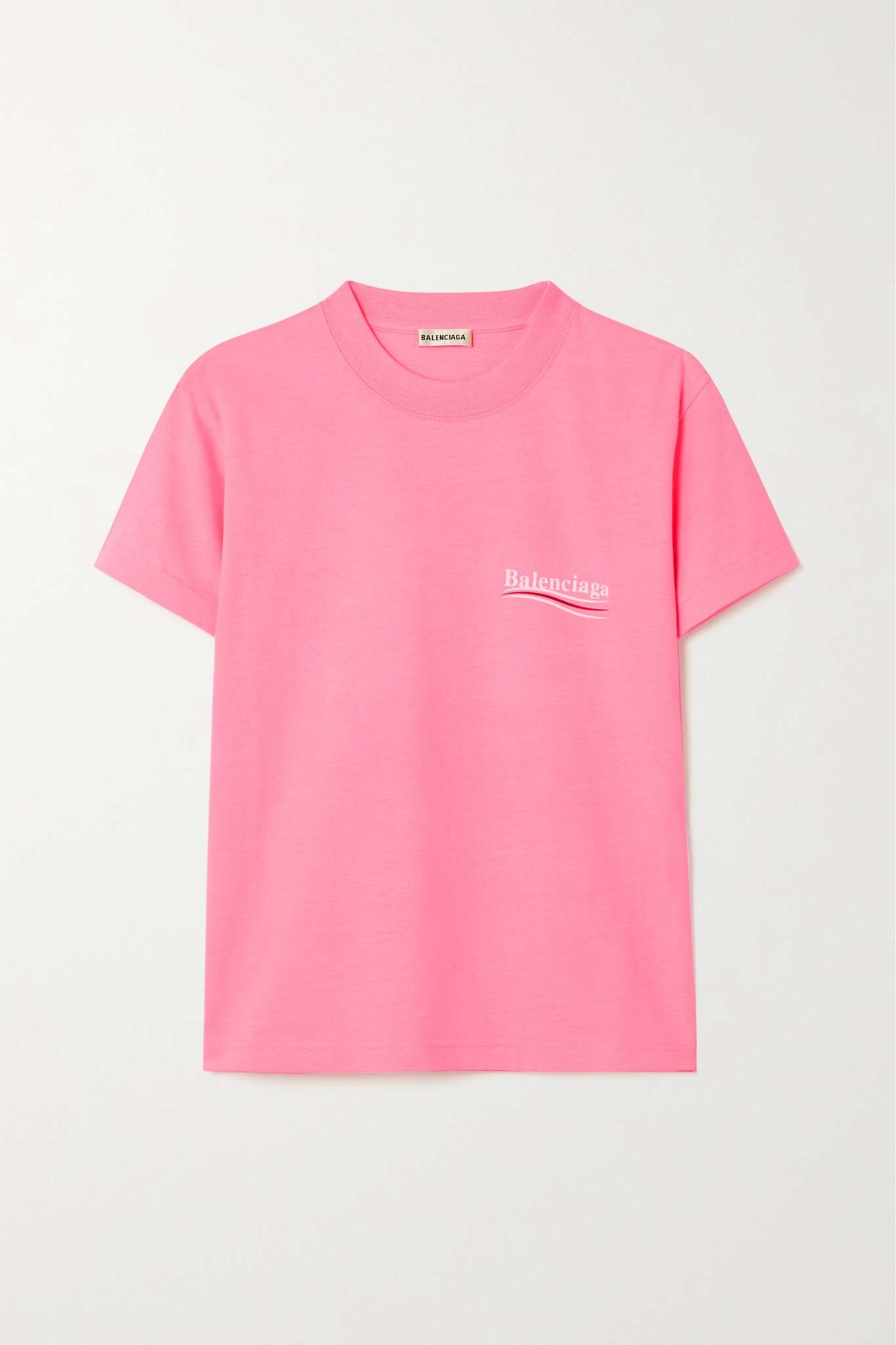 Printed neon cotton-jersey T-shirt - 1