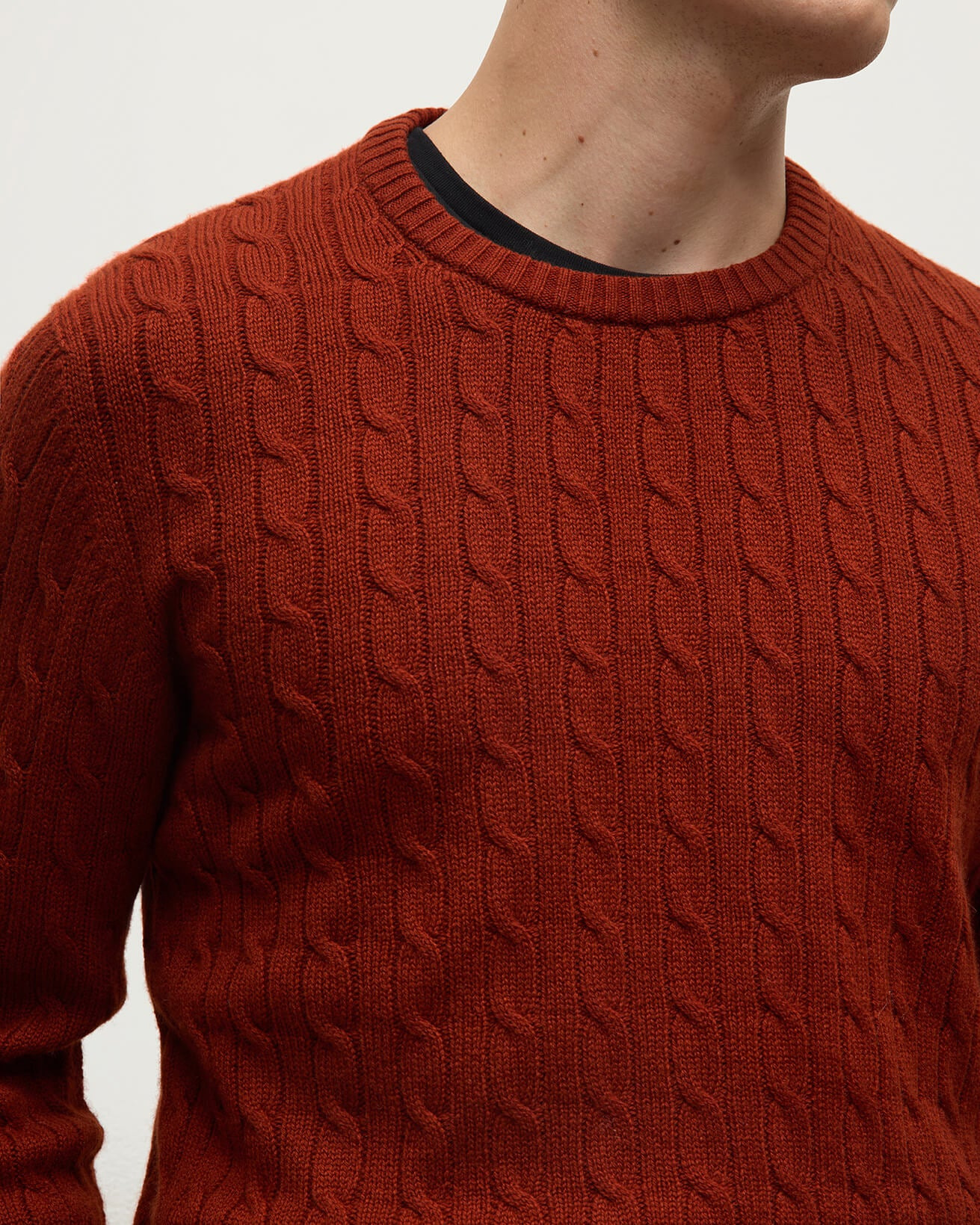 Cable Knit Red Cashmere Jumper - 5