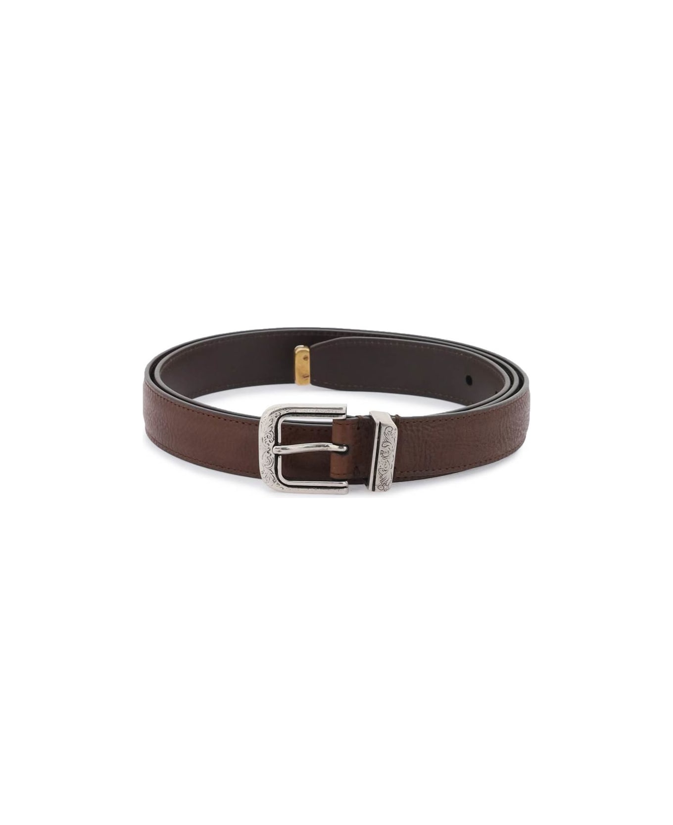 Leather Belt With Detailed Buckle - 1