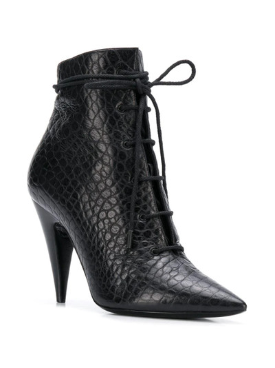 SAINT LAURENT Sunset lace-up leather boots outlook