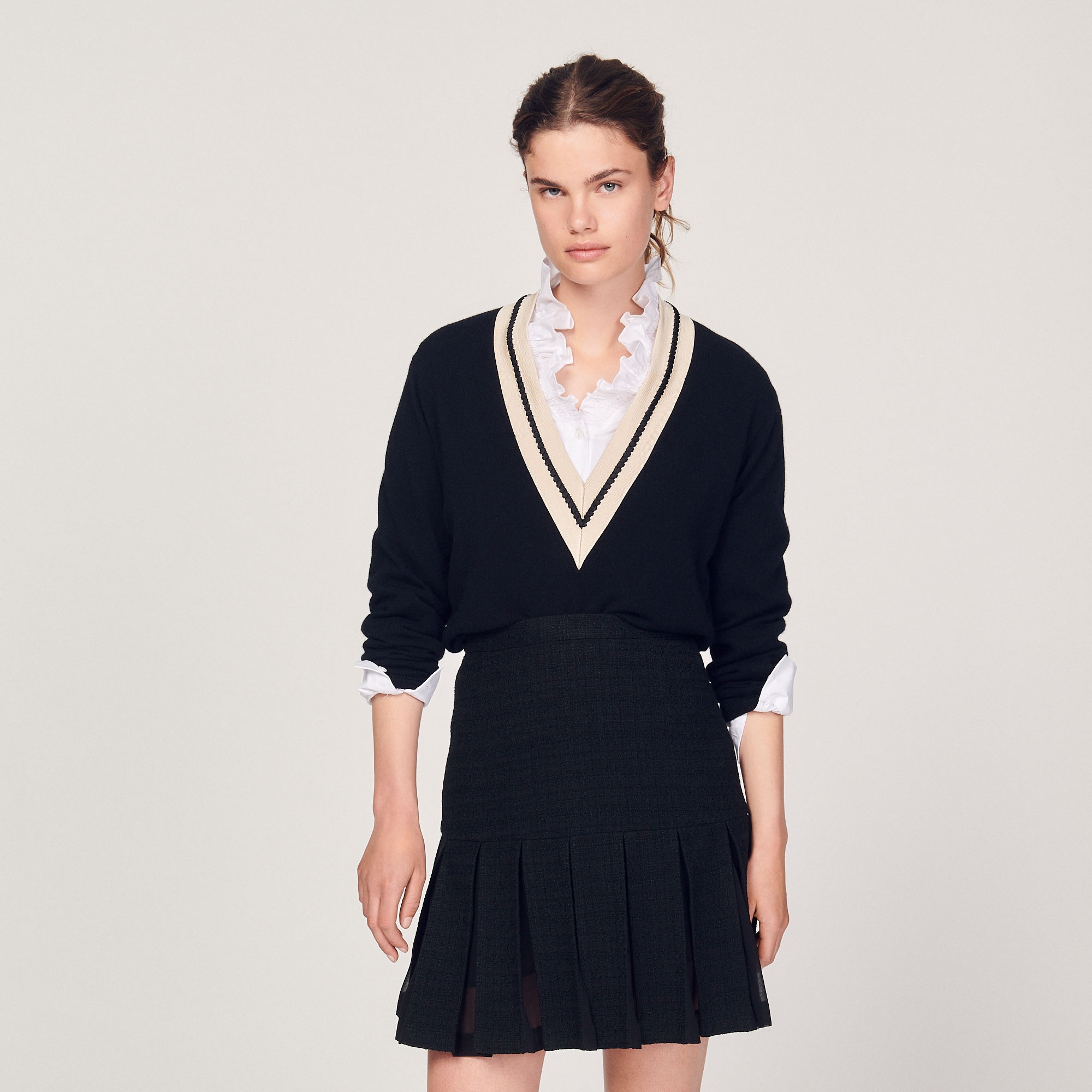 Pleated tweed skirt - 5