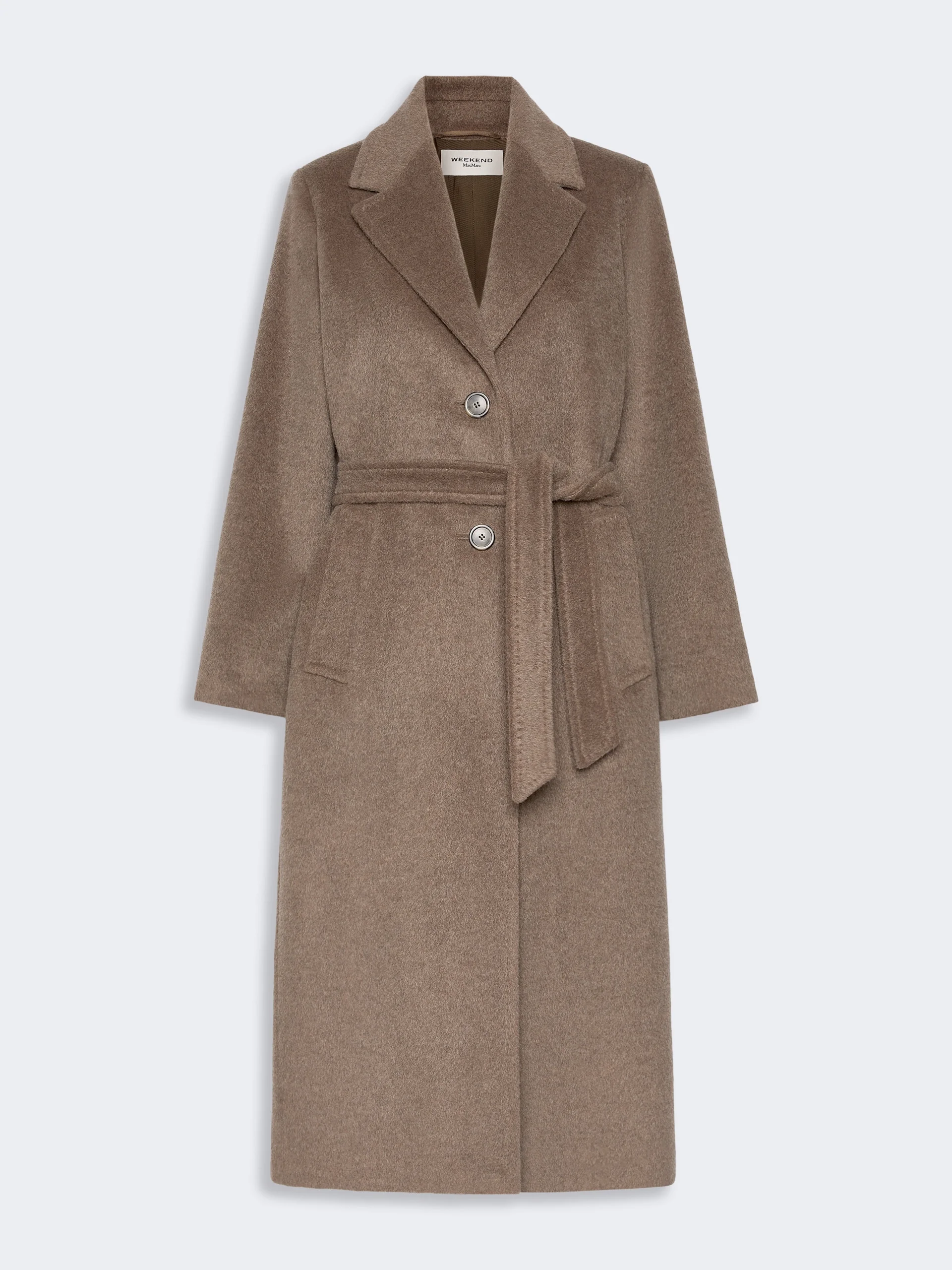 BRONTE Wool and alpaca teddy long coat - MARRON GLACE' - 1