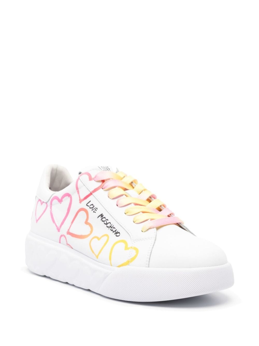 logo-print leather sneakers - 2