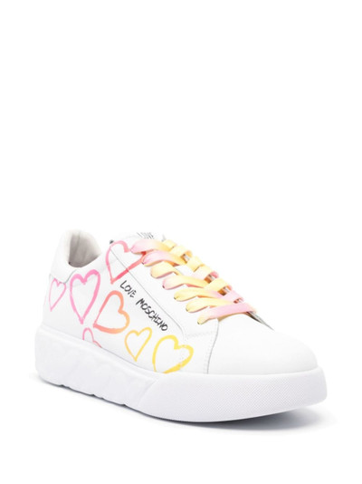 Moschino logo-print leather sneakers outlook