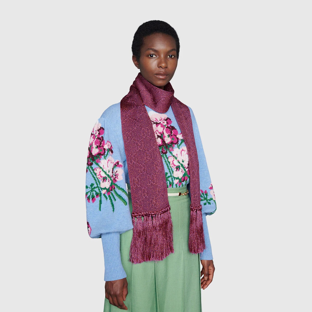 Lamé jacquard scarf - 3