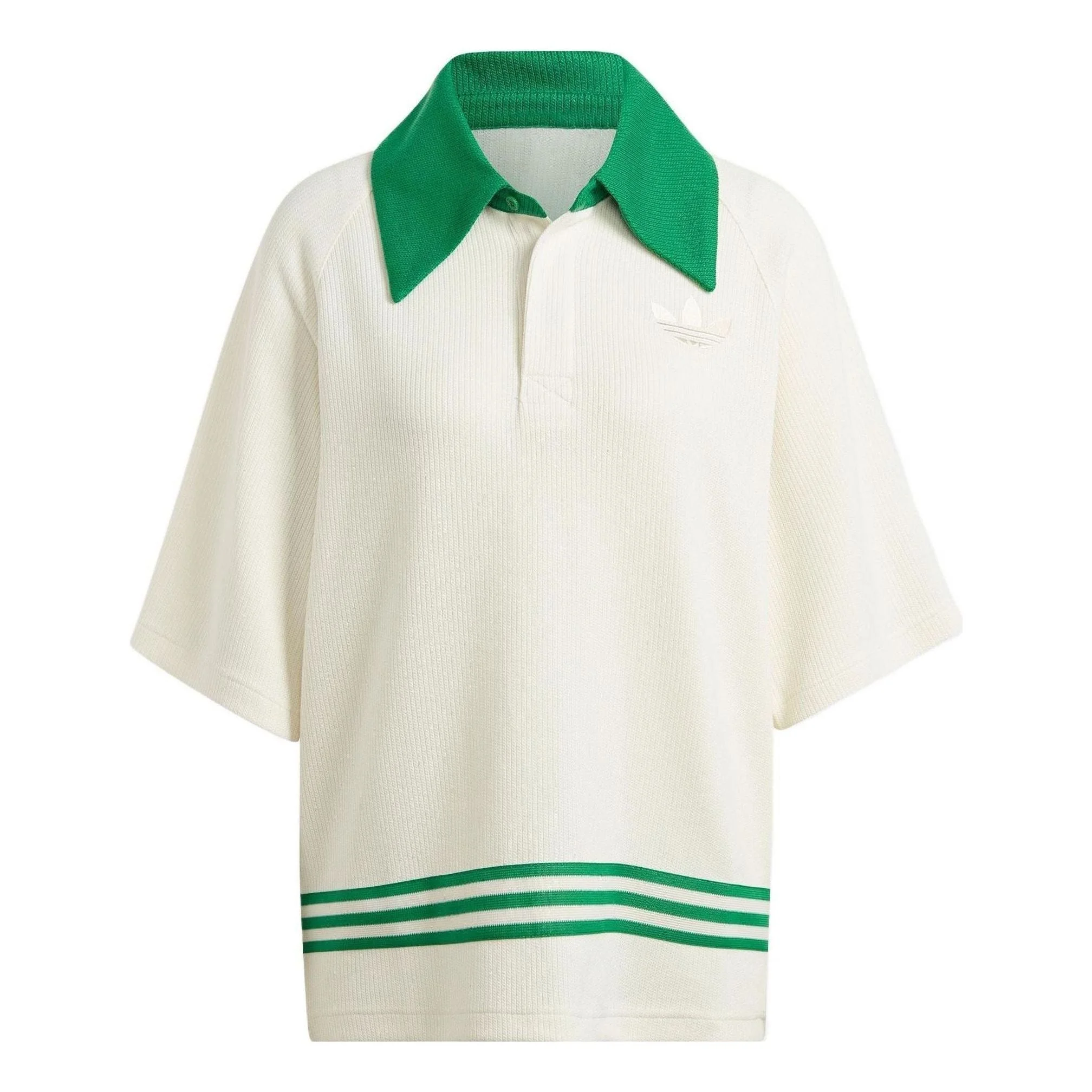 (WMNS) adidas Adicolor 70s Neck T-shirt 'White Green' IB2032 - 1
