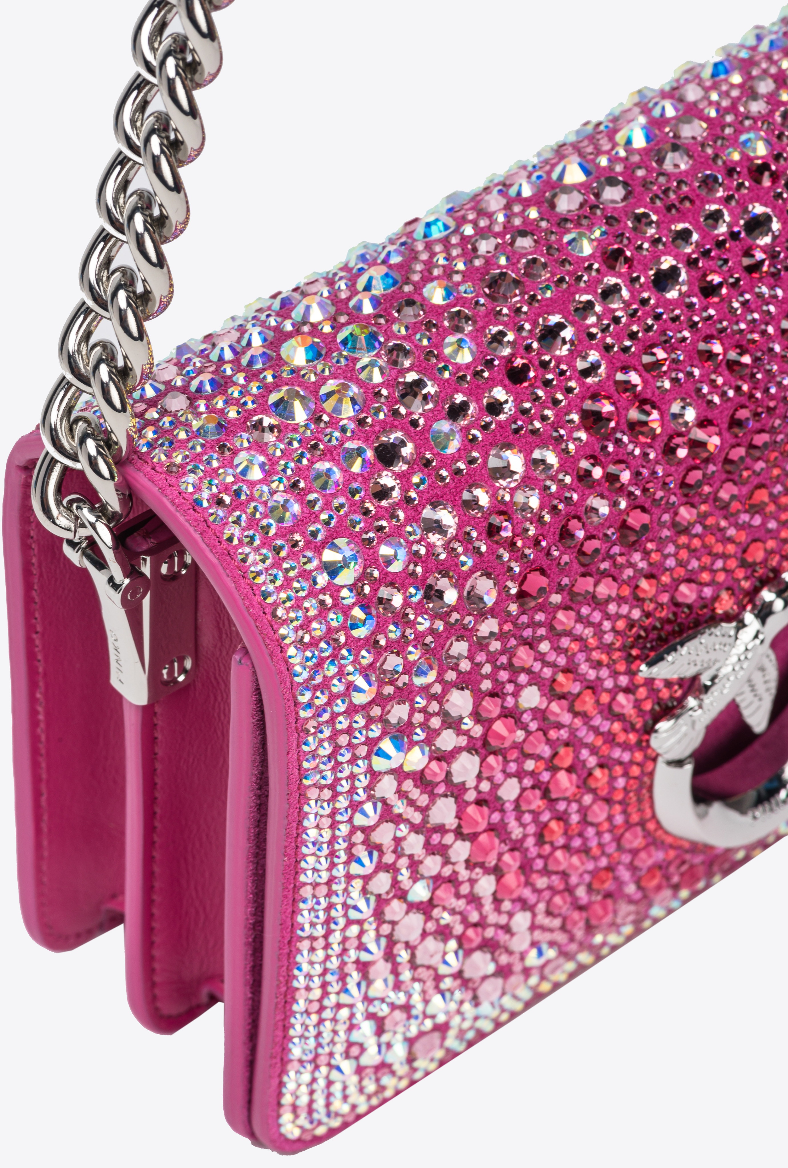 PINKO GALLERIA FULL-RHINESTONE MINI LOVE BAG CLICK - 5