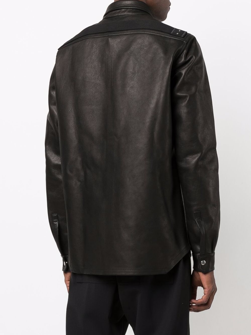 leather shirt jacket - 4