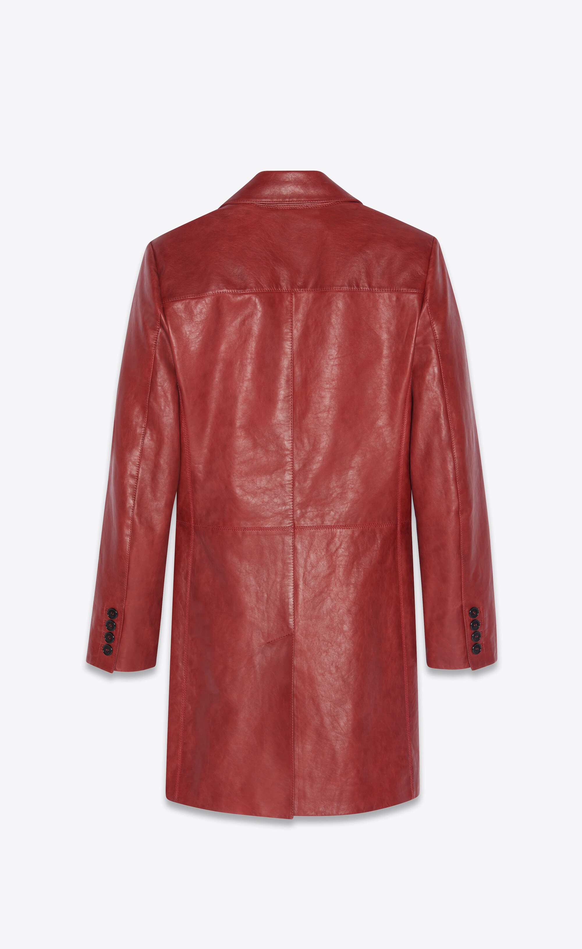 chesterfield coat in vintage drummed leather - 2