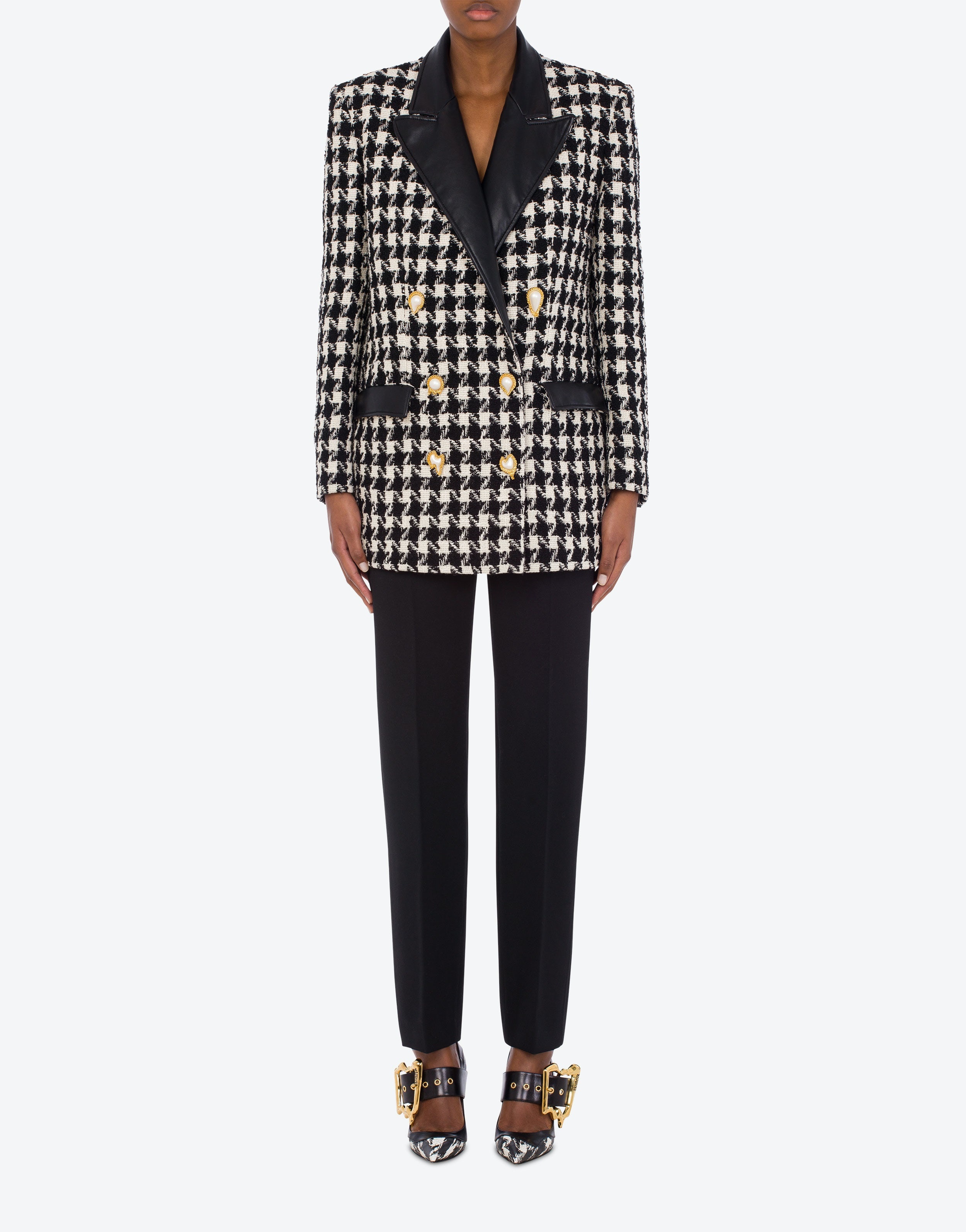 MORPHED BUTTONS HOUNDSTOOTH BOUCLÉ JACKET - 2