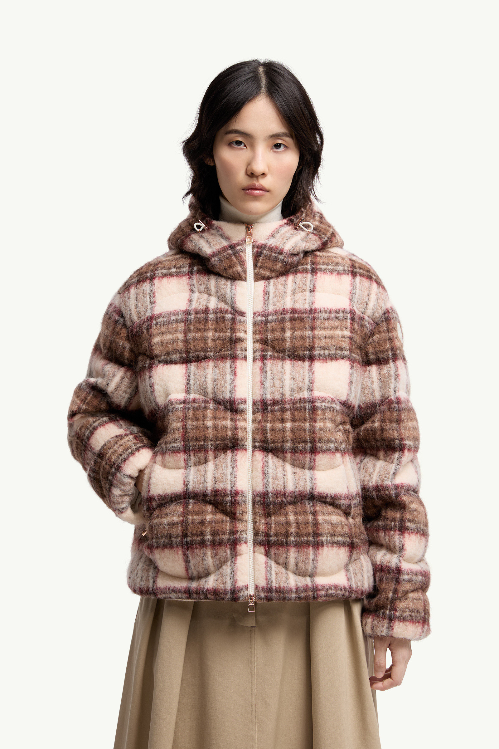 Cervi Wool Blend Hooded Short Down Jacket - 3
