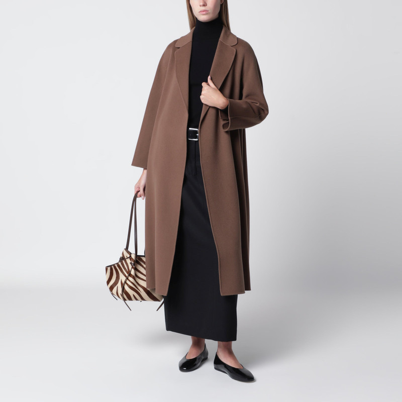'S Max Mara Brown midi coat in wool drap outlook