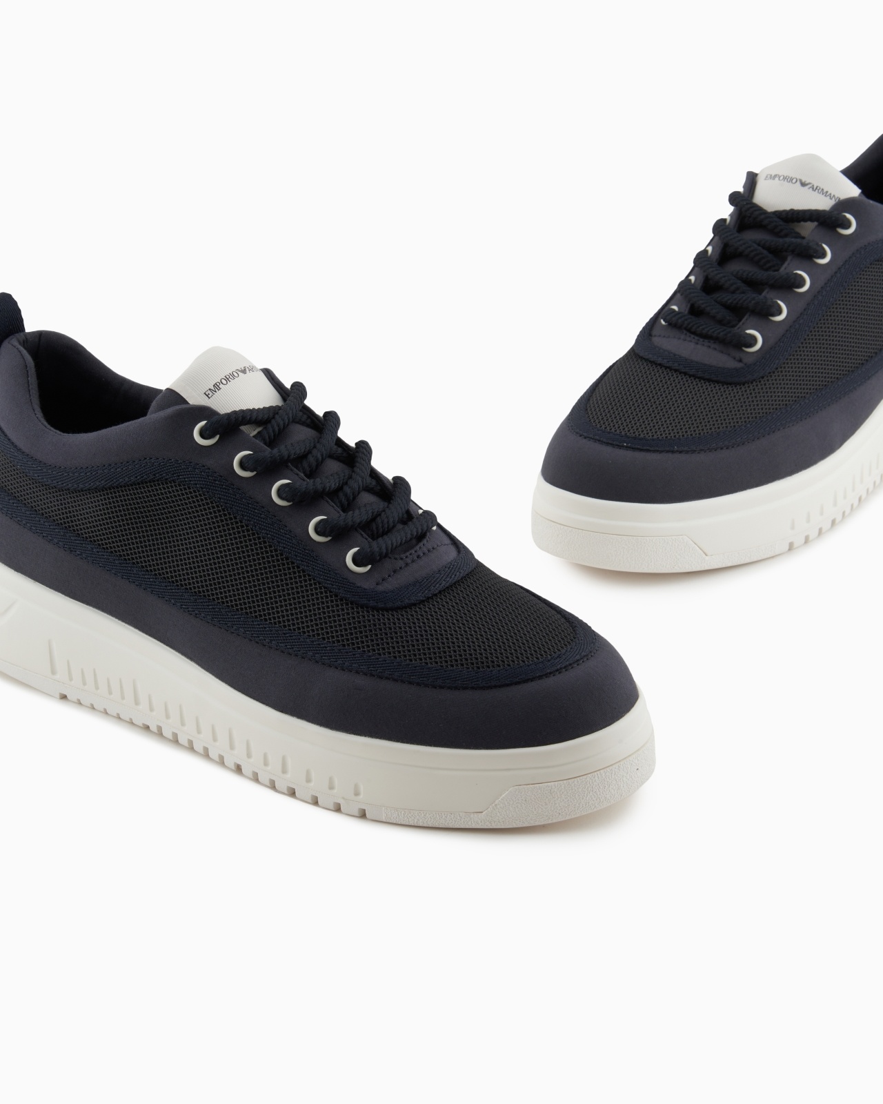 MESH AND GABARDINE SNEAKERS WITH A KNURLED SOLE - 5
