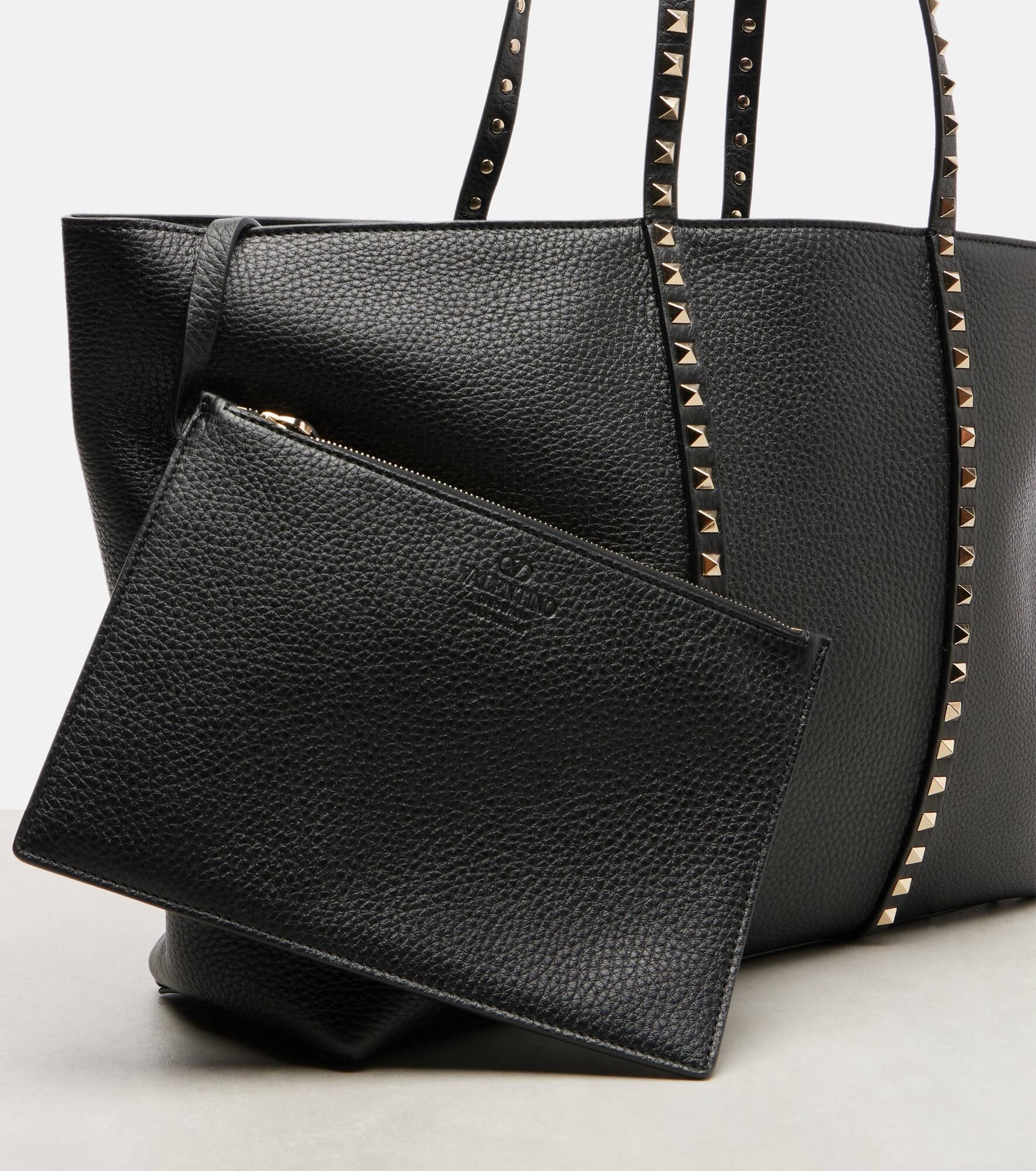 Rockstud leather tote bag - 6
