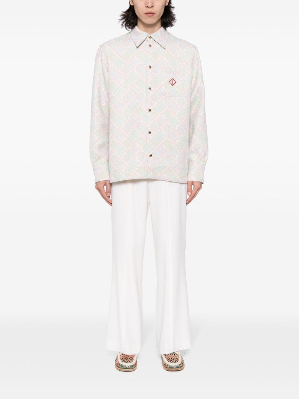 logo-appliqué monogram-jacquard jacket - 2