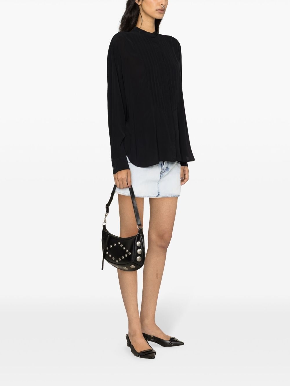 Amel pleated crepe blouse - 4