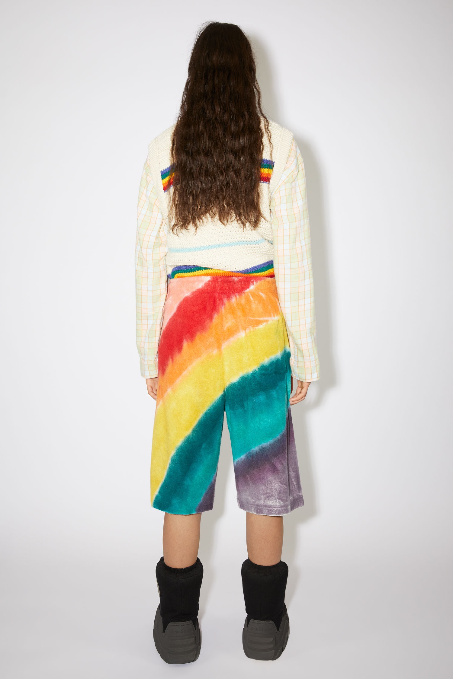 Rainbow cotton sweat shorts - Pastel pink - 3