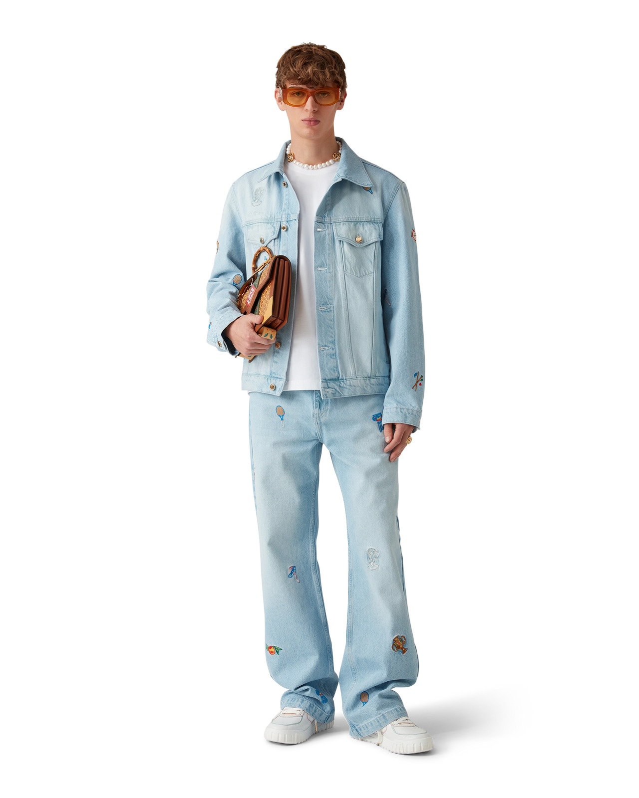 Embroidered Motif Denim Jacket | Casablanca Paris - 2