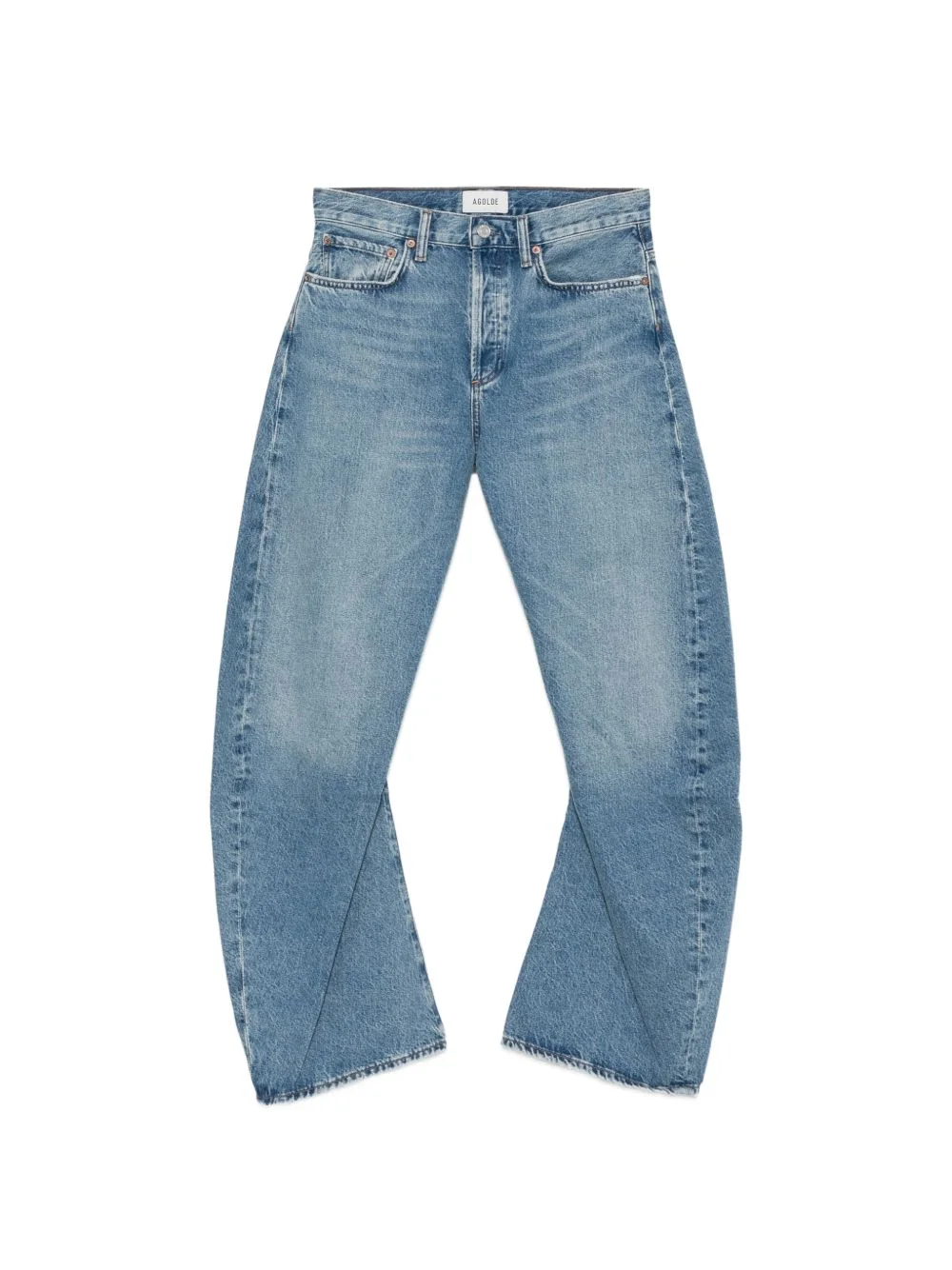 whiskered wide-leg jeans - 1