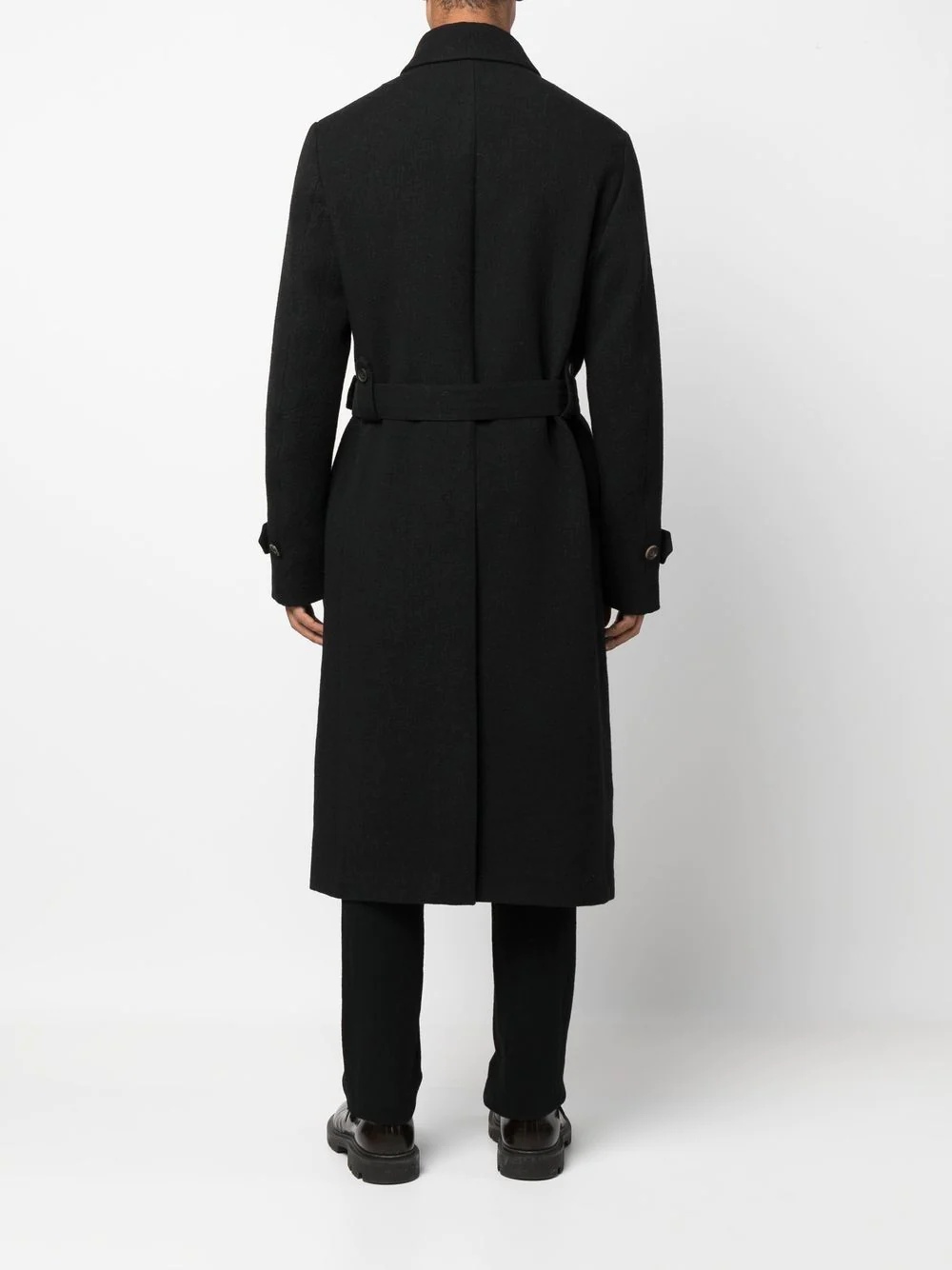 belted double-breasted trench coat - 4