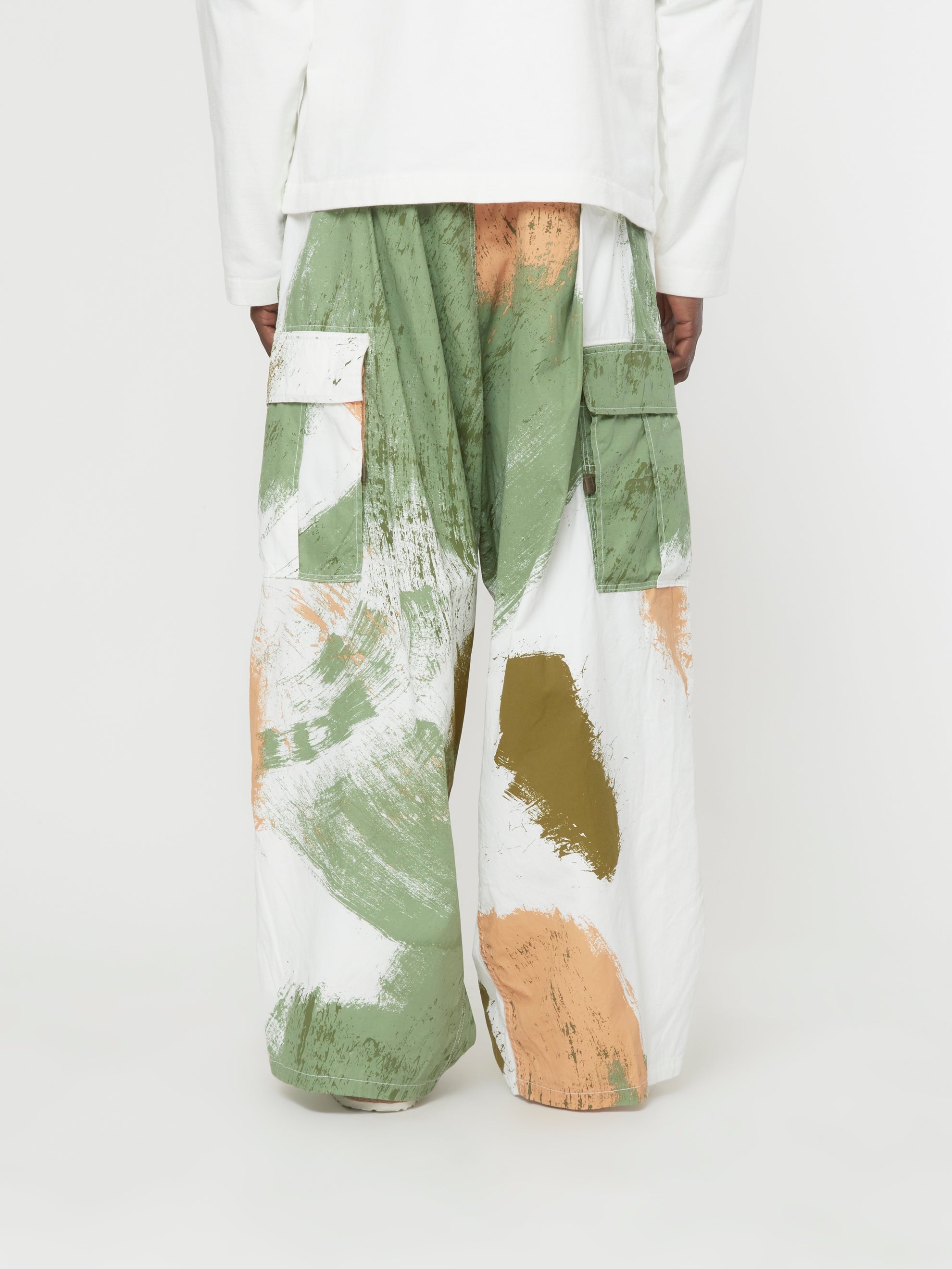 COMBED BURBERRY BRUSH-CAMO JUMBO CARGO PANTS - 5