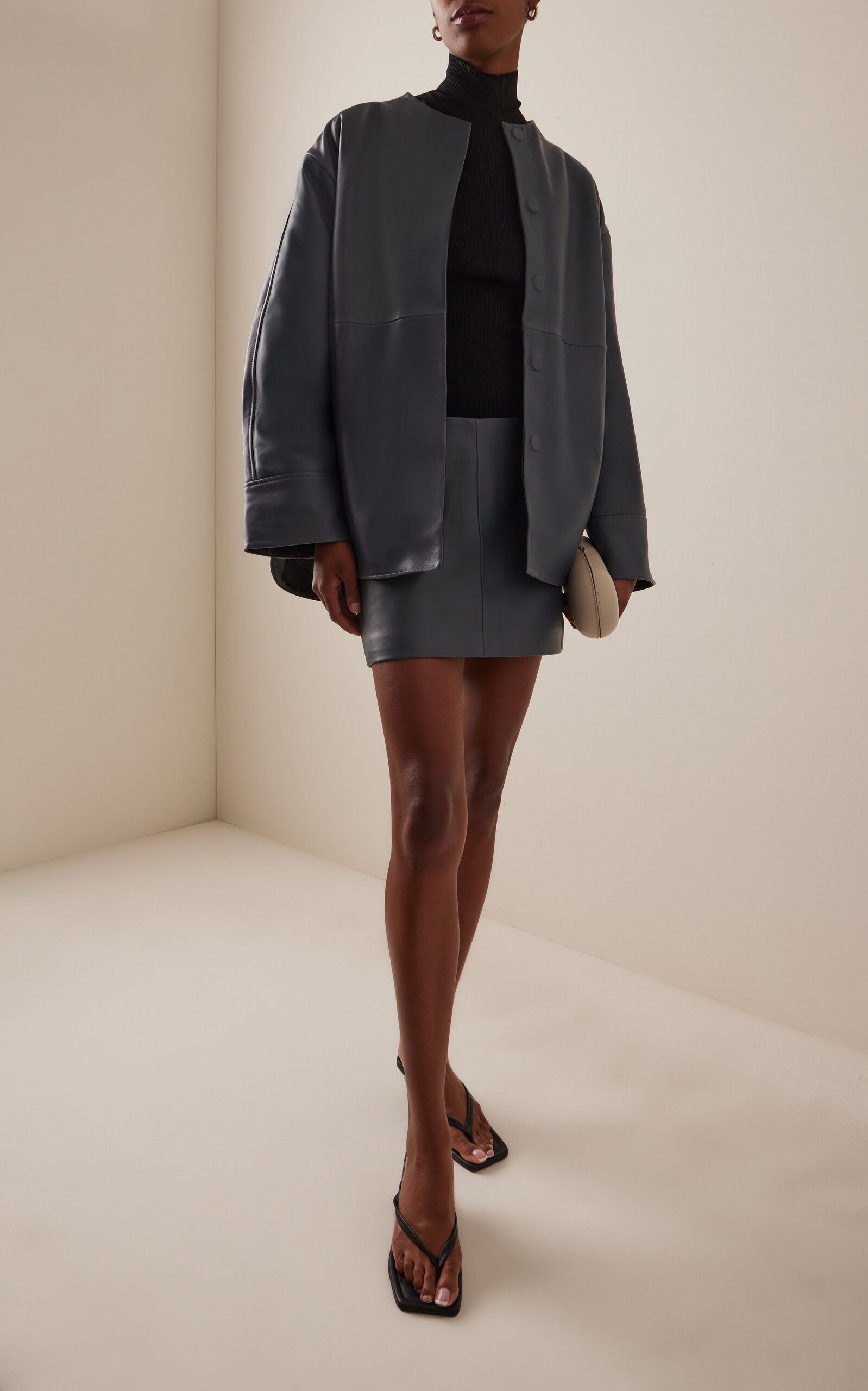 Exclusive Leather Pillow Jacket grey - 3